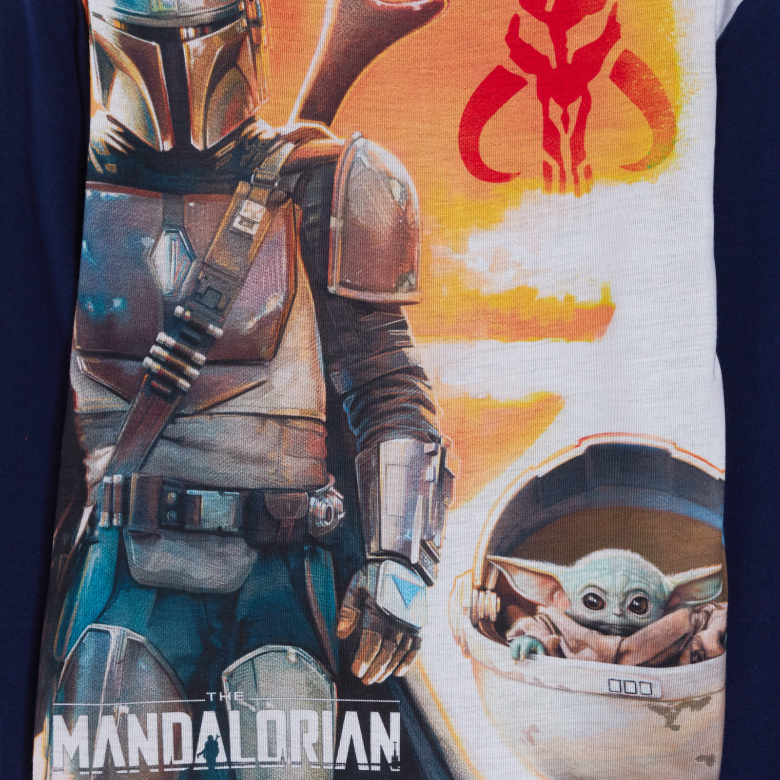 Boys Mandalorian Pyjamas Kids Star Wars Baby Yoda Full Length Pjs Set Nightwear - Picture 8 of 10