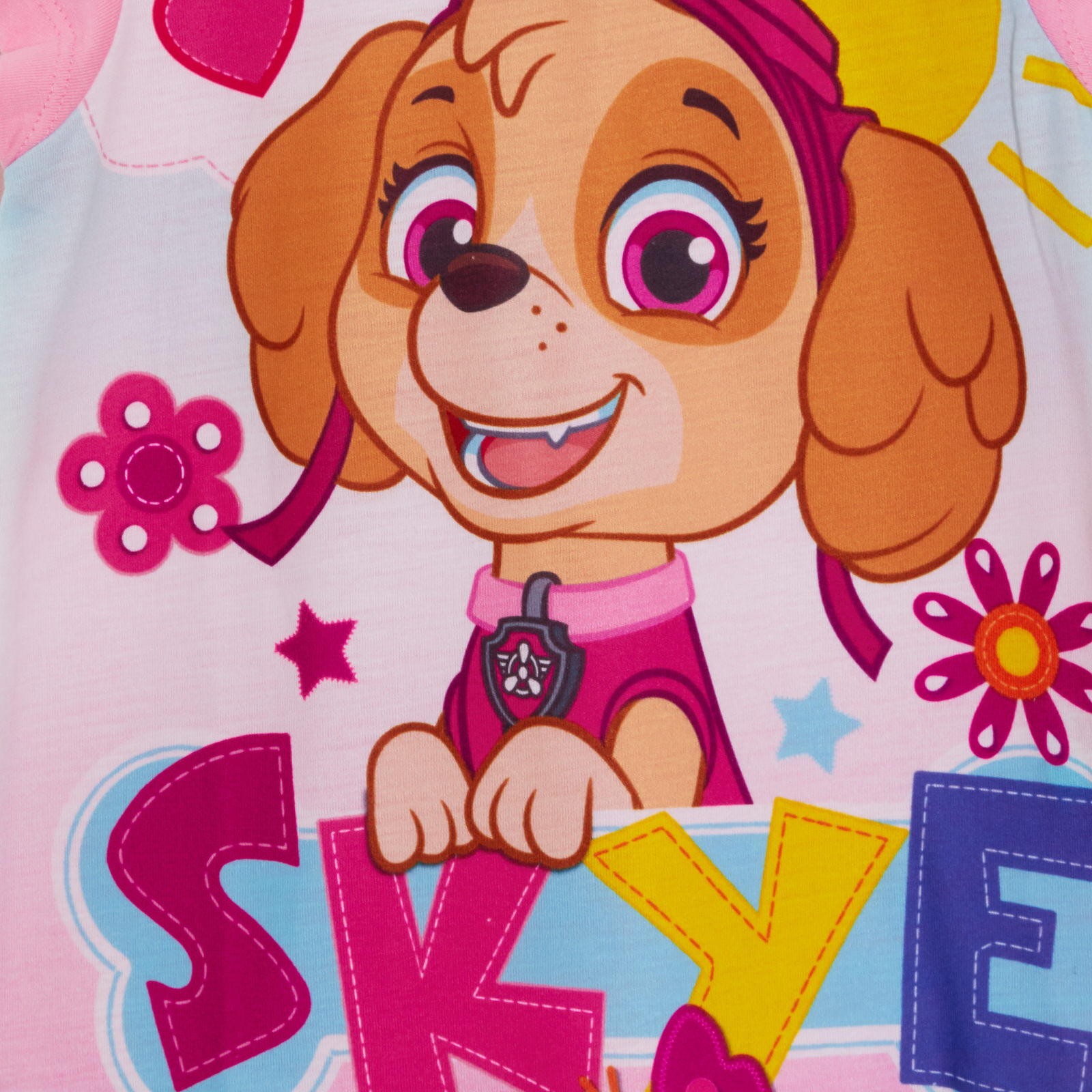 Girls Paw Patrol Pyjamas Skye Shortie Pjs Set Nightwear T-Shirt + Shorts Outfit - Picture 11 of 12