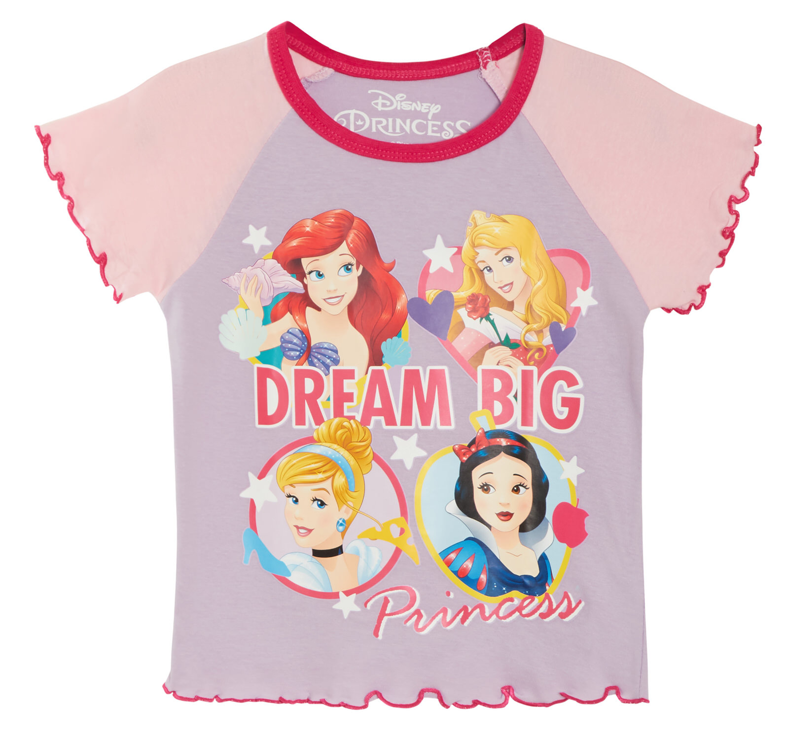 Disney Princess Short Pyjamas Kids Shortie Summer Pjs Set Girls Nightwear Size - Picture 7 of 9