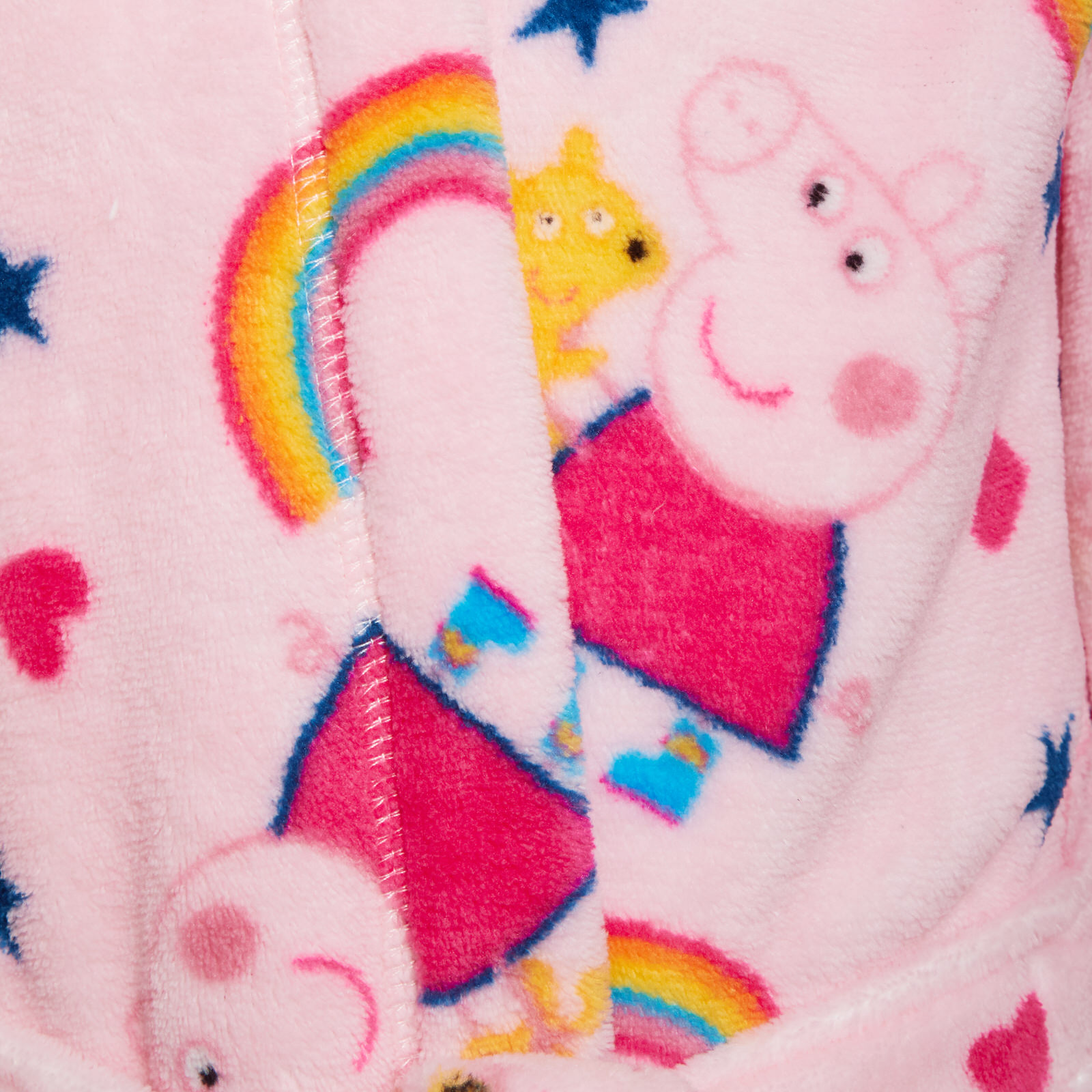 Girls Peppa Pig Dressing Gown Girls Hooded Fleece Bathrobe Kids Pink Housecoat - Picture 5 of 5
