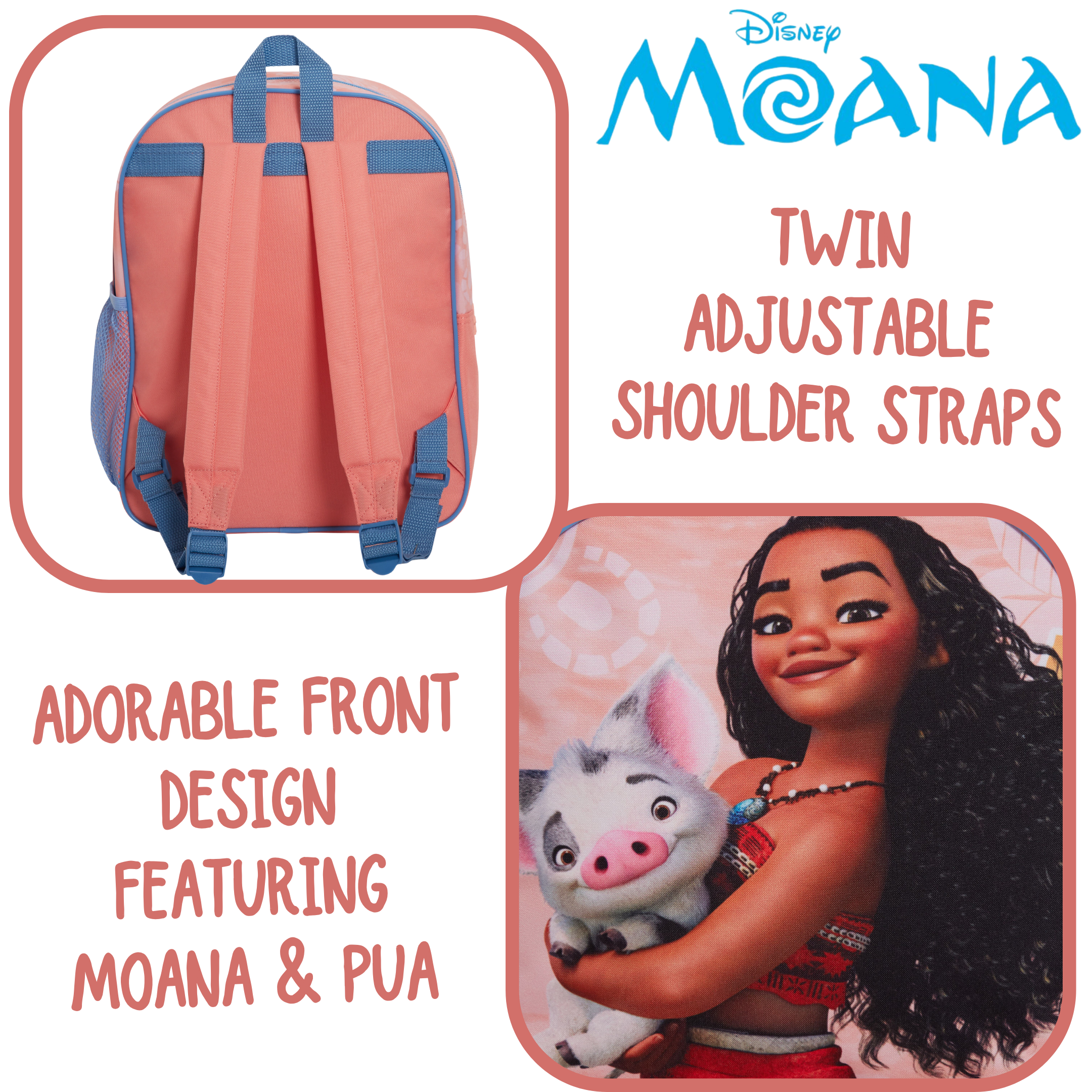 Disney Moana Bag Girls Backpack for Kids School Bag Travel Sports Bag Rucksack - Picture 12 of 19