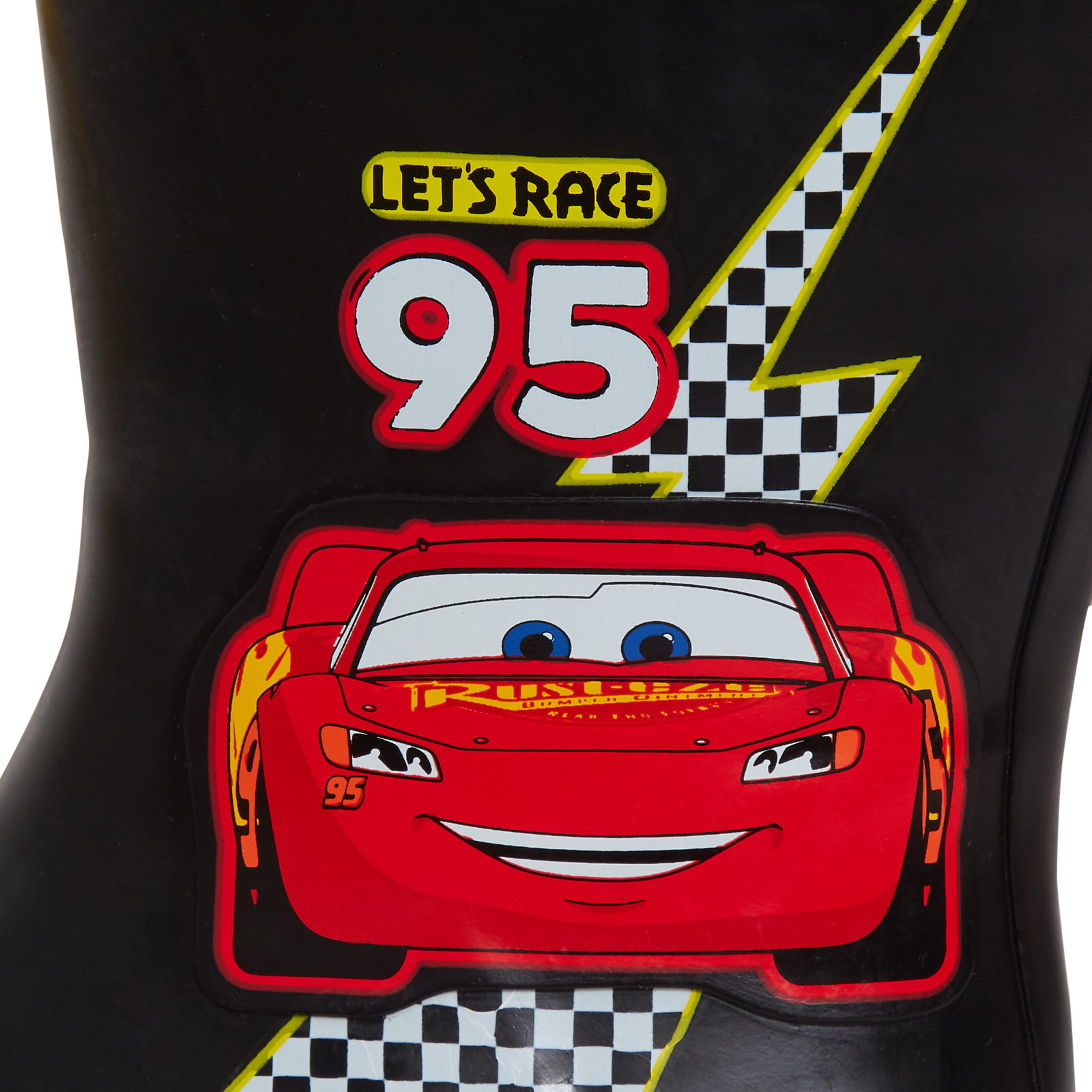 Disney Cars Wellington Boots Boys Tie Top Wellies Lightning McQueen Rain Boots - Picture 3 of 6