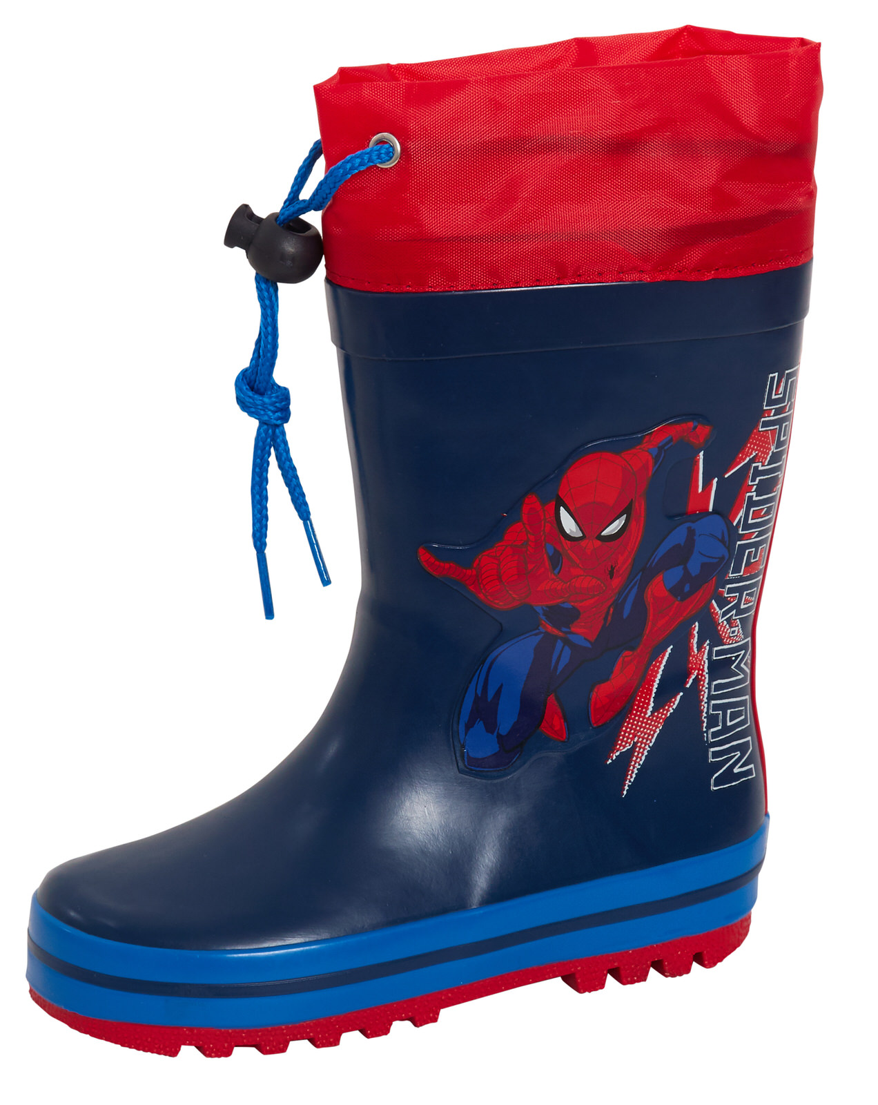 Spiderman Wellington Boots Boys Tie Top Wellies Kids Marvel Rain