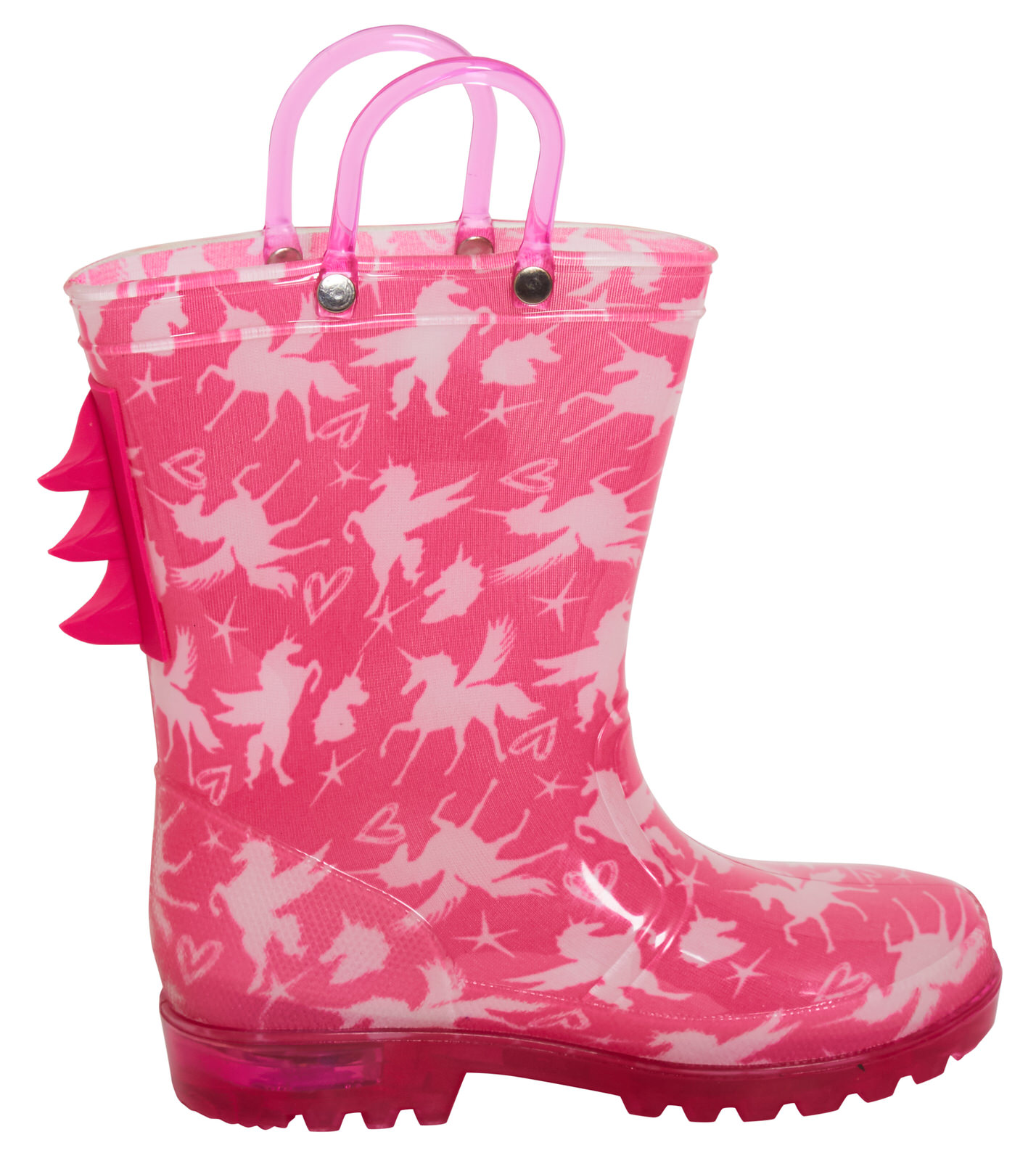 Niñas iluminan Unicornio Wellington Botas Niños Rosa Botas De Agua Mango 3D  Lluvia Zapatos | eBay