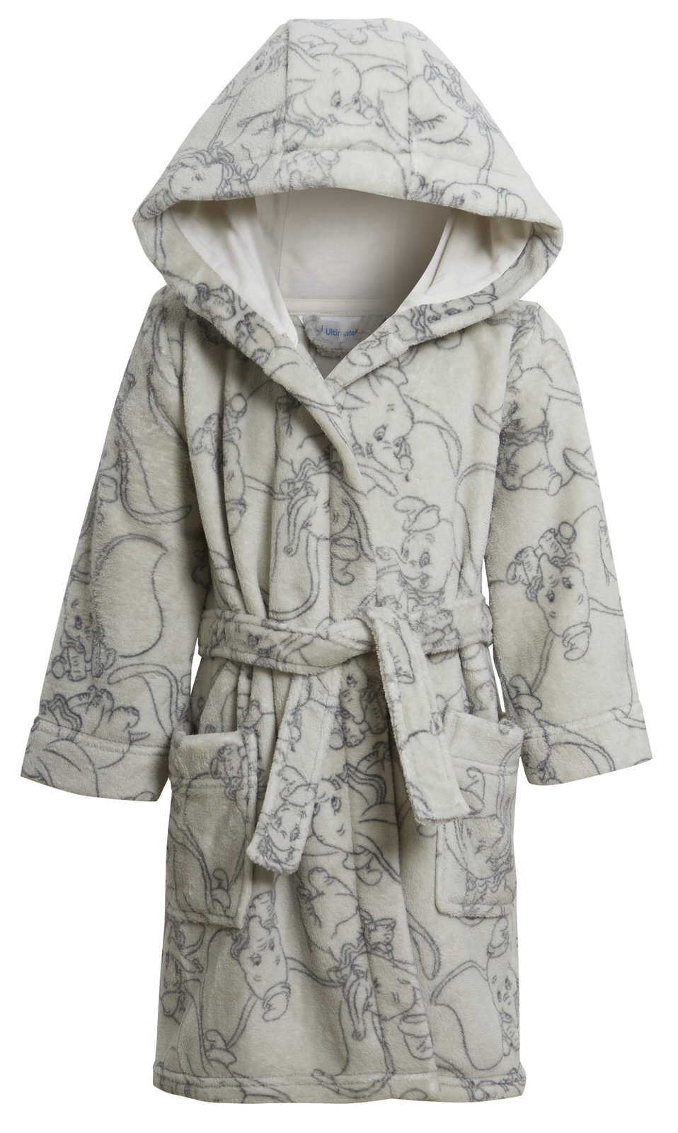 Disney Dumbo Baby Boys Baby Girls Dressing Gown Unisex Grey Elephant Bath Robe - Picture 4 of 13