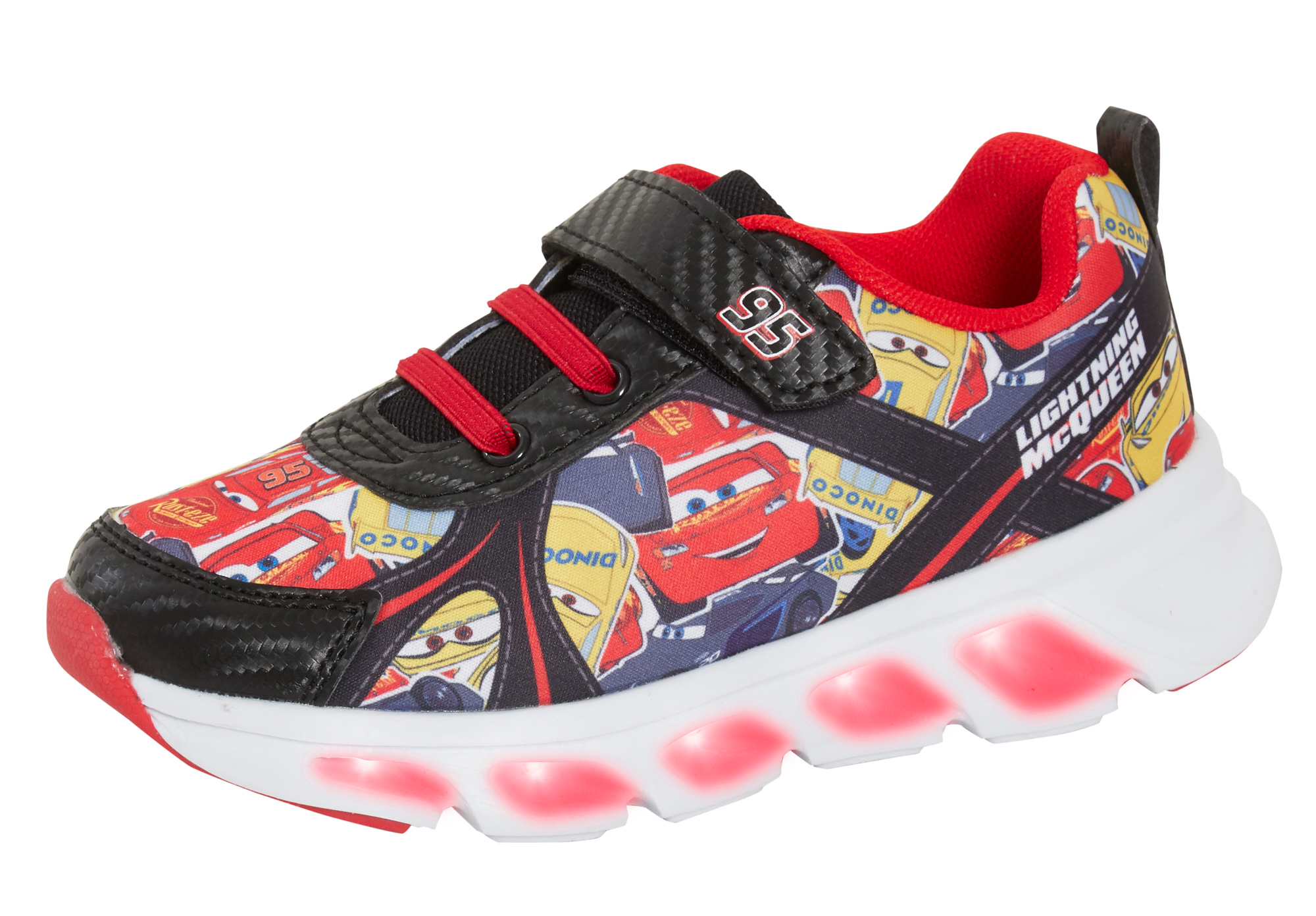 Disney Cars Light Up Trainers Kids Lightning McQueen Flashing Skate Sports Shoes