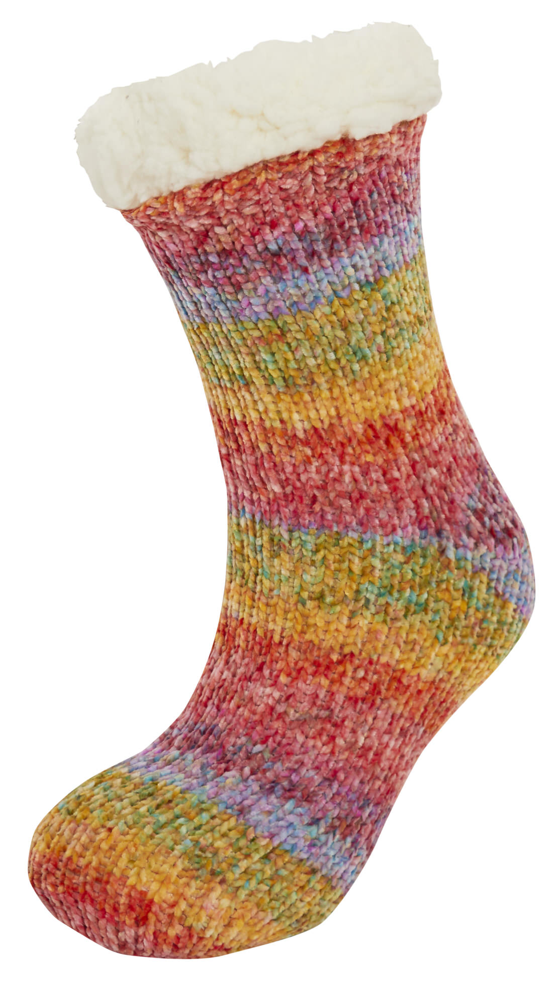 Womens Girls Rainbow Slipper Socks Fleece Fur Lined Xmas Gripper Sock UK 13-8 - Picture 14 of 21