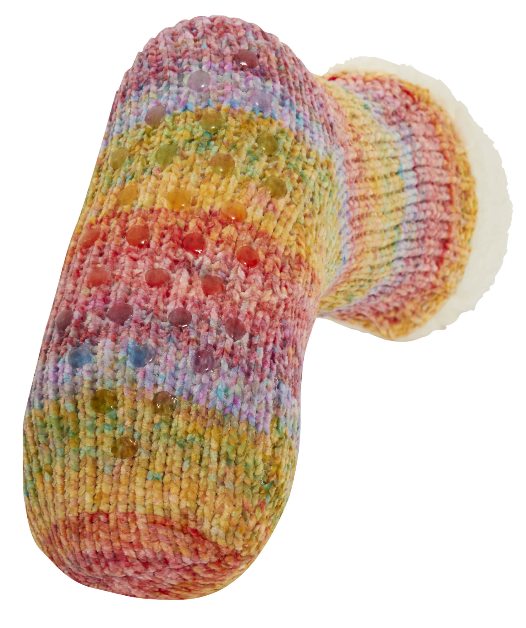 Womens Girls Rainbow Slipper Socks Fleece Fur Lined Xmas Gripper Sock UK 13-8 - Picture 10 of 21
