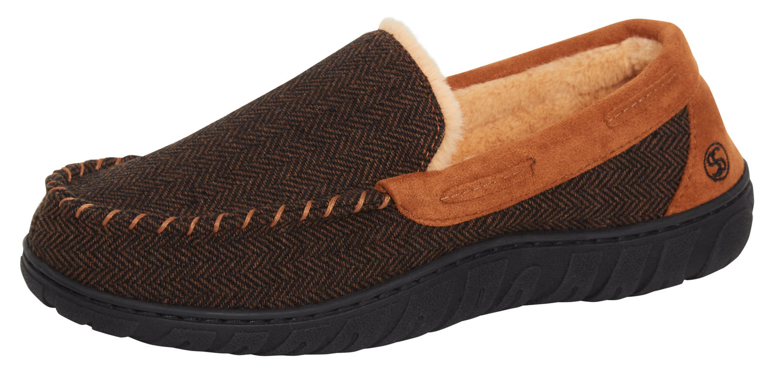 Mens Memory Foam Moccasin Slippers Faux Fur Lined Slip On Anti Slip House Shoes - Picture 25 of 39