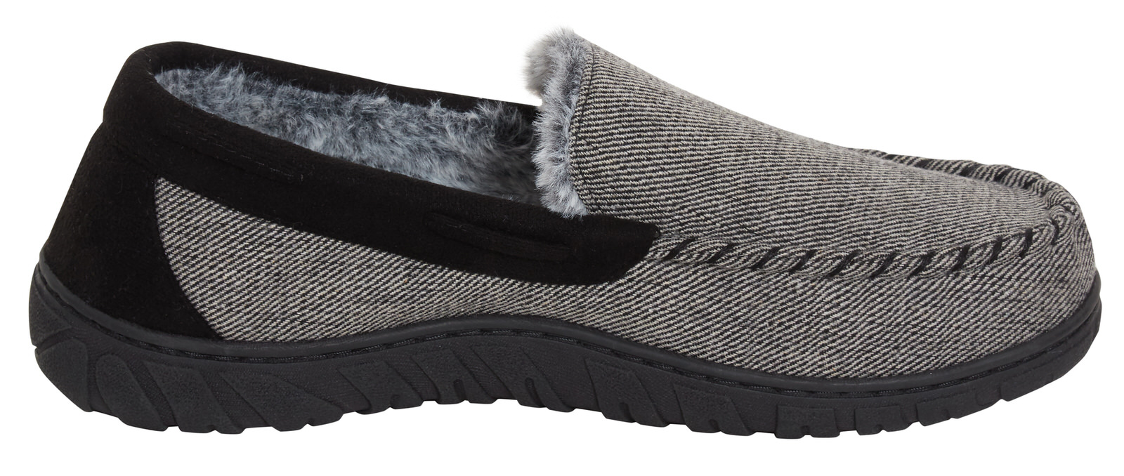 Mens Memory Foam Moccasin Slippers Faux Fur Lined Slip On Anti Slip House Shoes - Picture 7 of 39