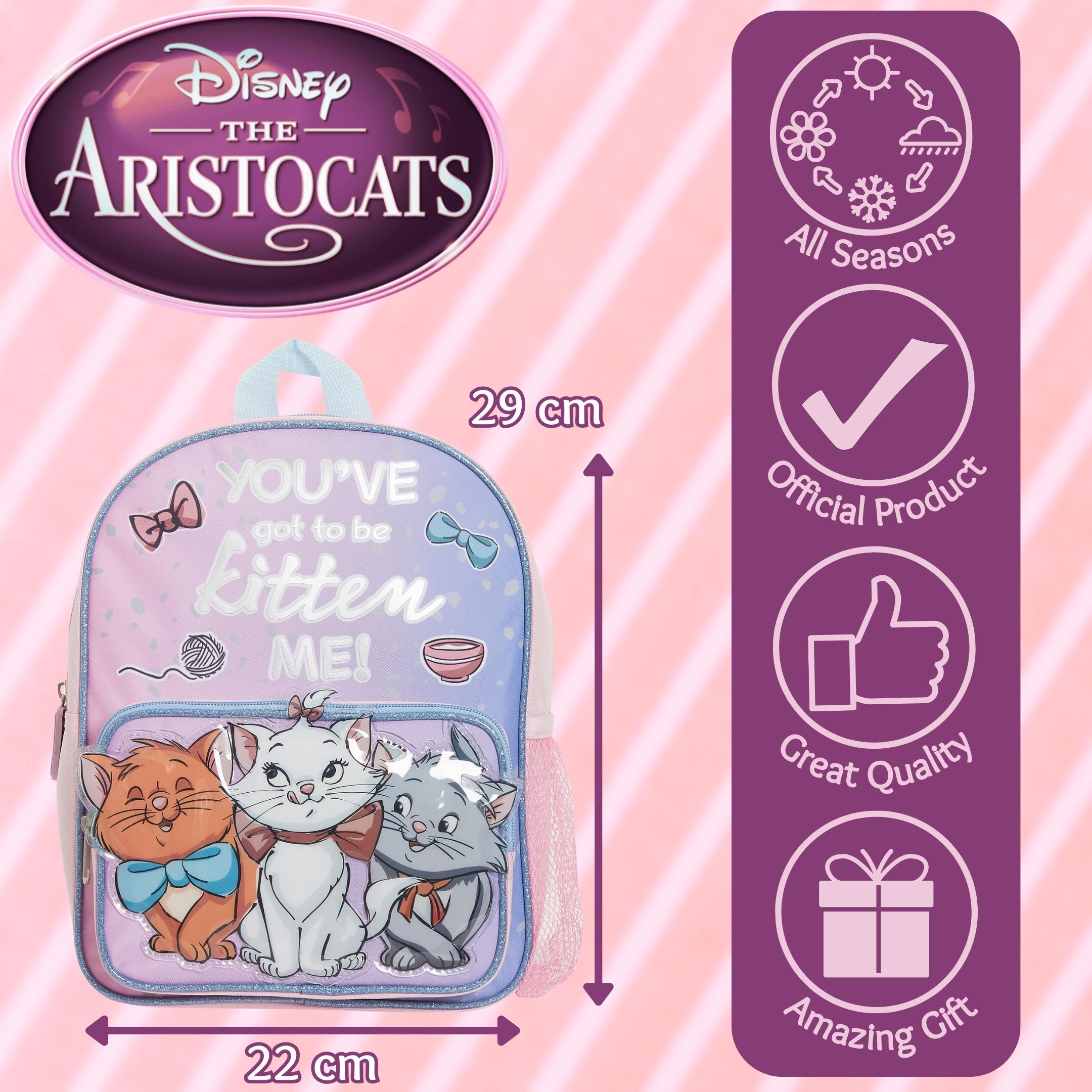 Girls Disney Aristocats Backpack Kids Marie School Nursery Bag Kitten Lunch Bag - Picture 16 of 22