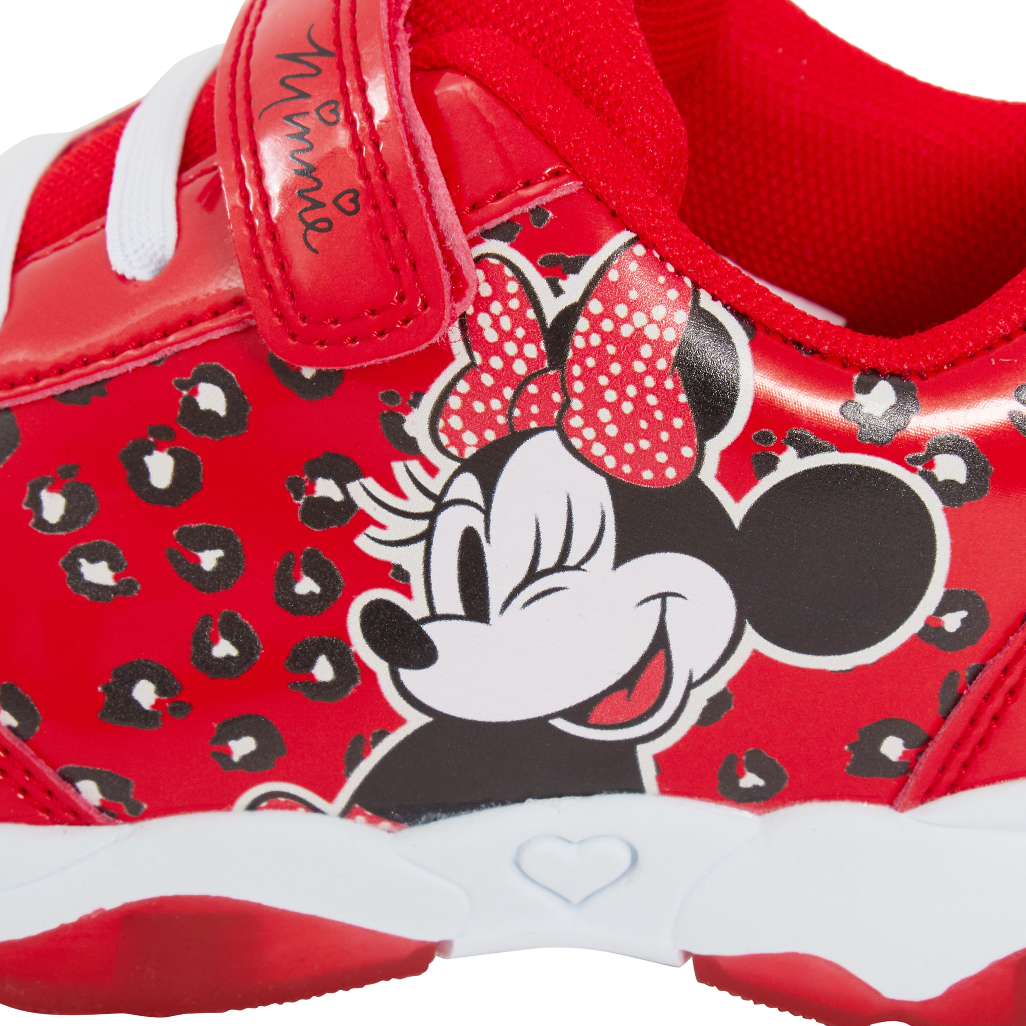 Disney Minnie Mouse Girls Light Up Trainers Kids Easy Touch Fasten Sports Shoes - Picture 7 of 13