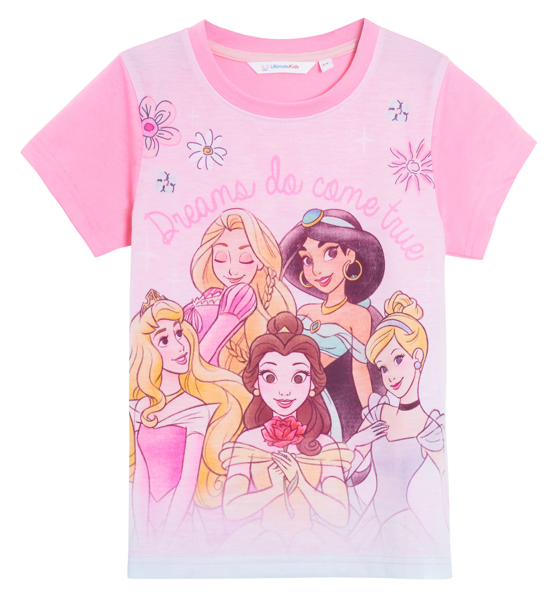 Girls Disney Princess Short Pyjamas Shortie Summer Pjs Set Jasmine Ariel Belle - Picture 13 of 15