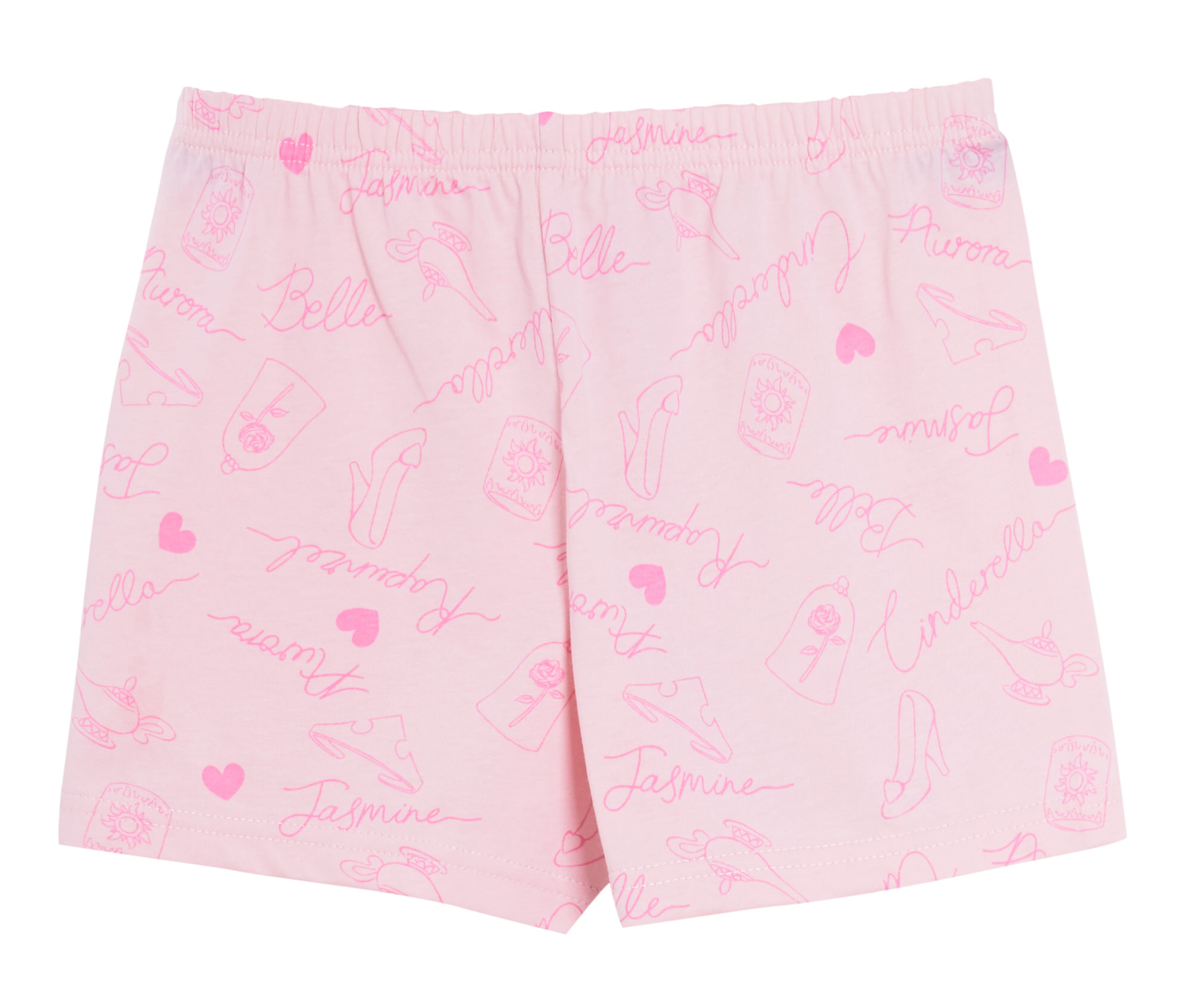 Girls Disney Princess Short Pyjamas Shortie Summer Pjs Set Jasmine Ariel Belle - Picture 15 of 15