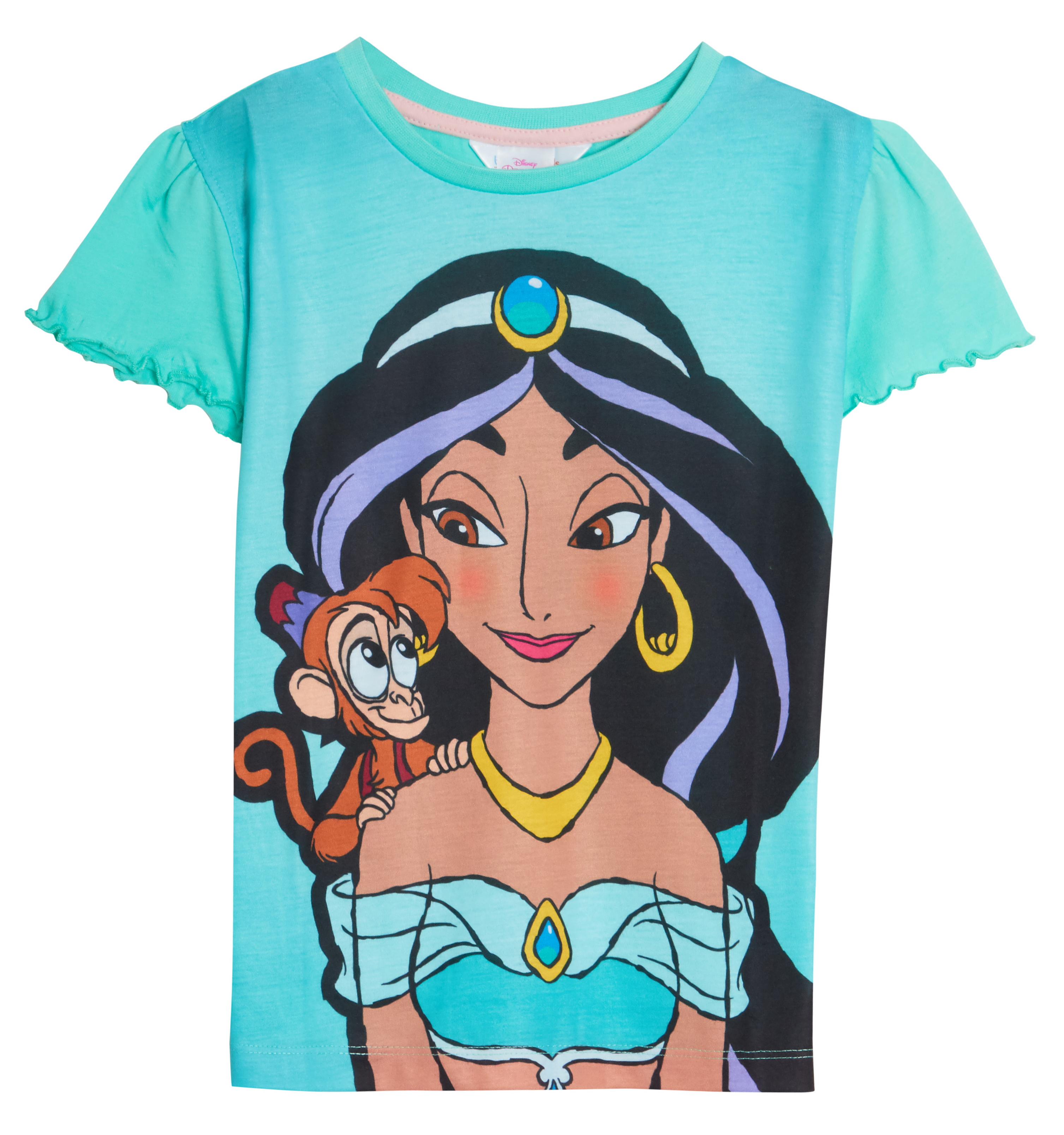 Girls 3 Pack Disney Princess T-Shirts Kids Jasmine Moana Rapunzel Dress Up Top - Picture 16 of 49