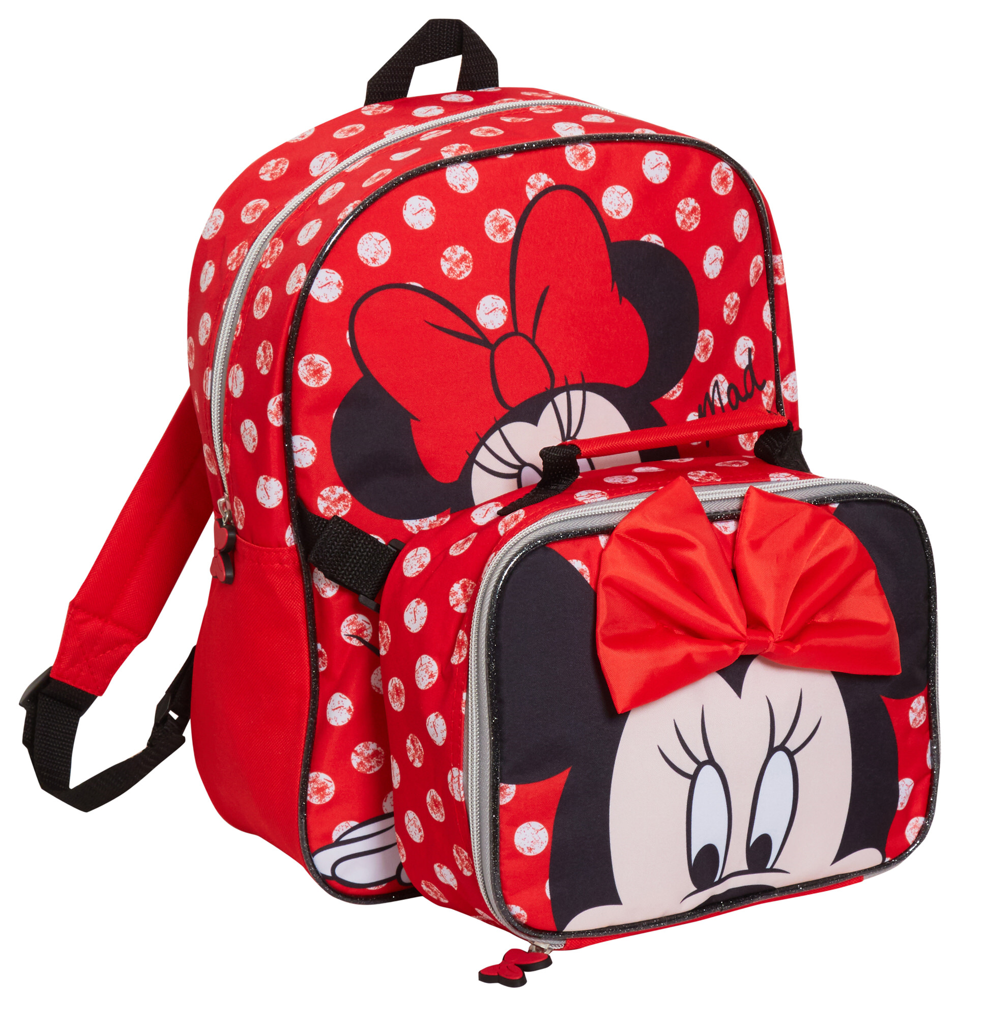 Disney Minnie Mouse Backpack With Lunch Bag Girls School Matching 2 Piece Set - Picture 16 of 27