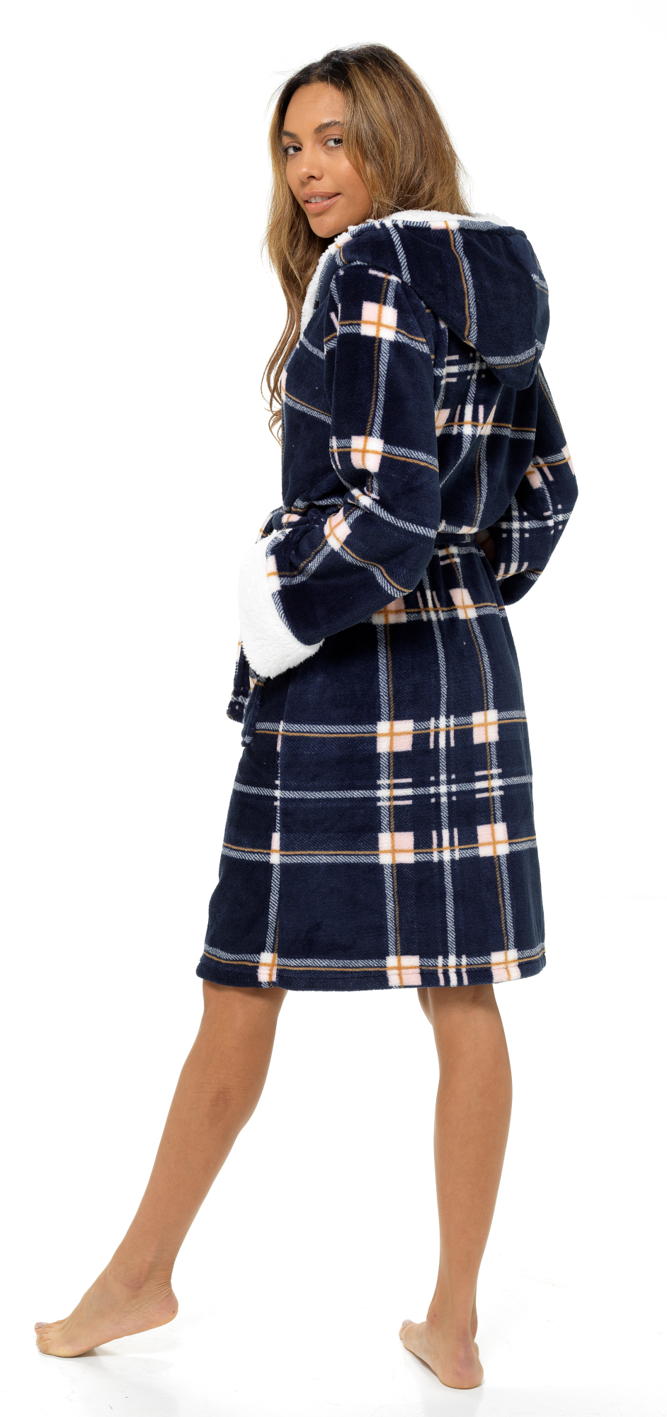 Ladies Dressing Gown Womens Luxury Tartan Check Robe Hooded Sherpa Housecoat | eBay Ladies Dressing Gown Womens Luxury Tartan Check Robe Hooded Sherpa Housecoat | eBay