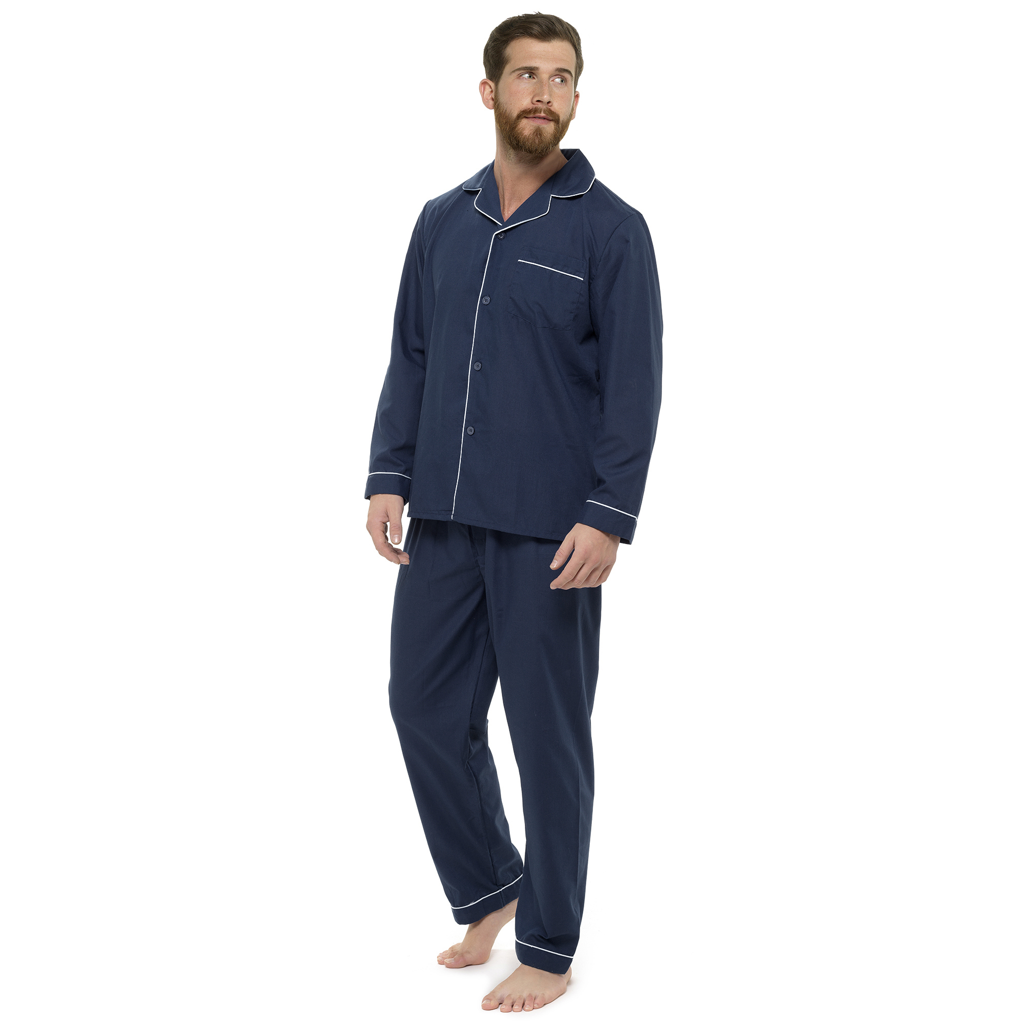 Mens Traditional Pyjamas 2 Piece Classic Set Hospital Top + Bottoms ...