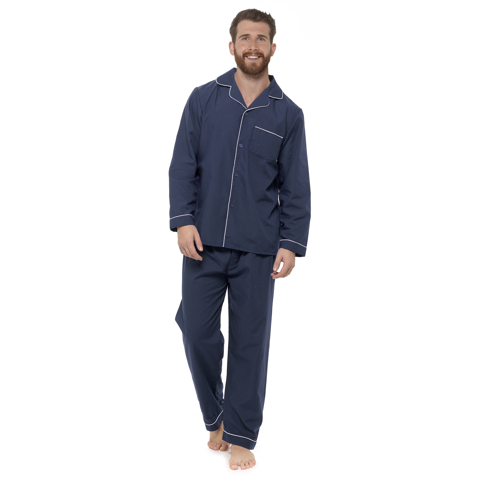 Mens Traditional Pyjamas 2 Piece Classic Set Hospital Top + Bottoms ...