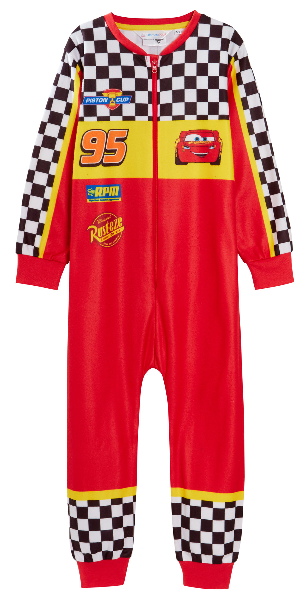 Boys Disney Cars Dress Up All In One Kids Lightning McQueen Fleece Sleepsuit Pjs - Picture 10 of 15