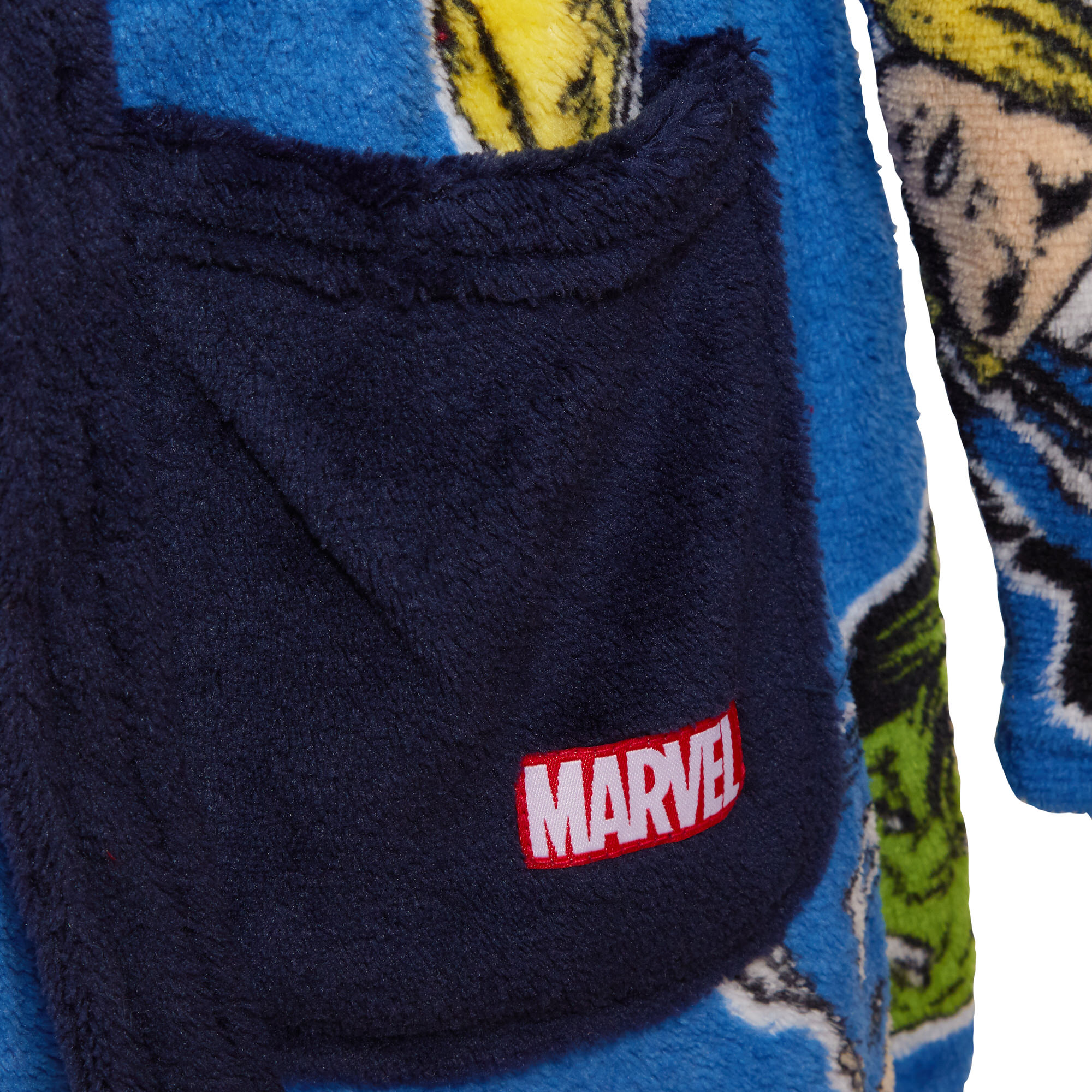 Avengers Dressing Gown For Boys Marvel Super Hero Kids Dress Up Hooded Bath Robe - Picture 13 of 21