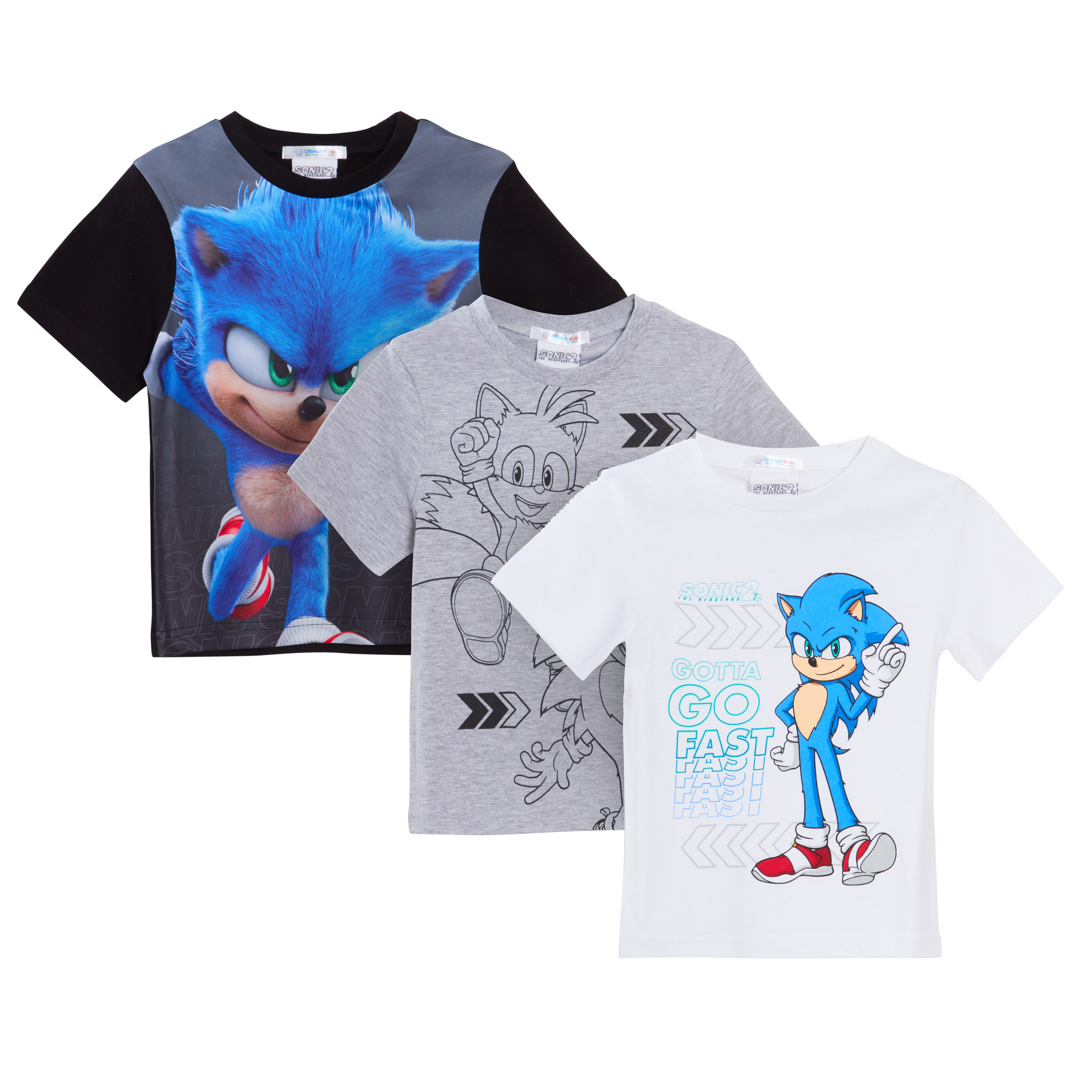 Boys 3 Pack Sonic The Hedgehog T-Shirts Kids Sega Tails Dress Up Tops Gamer Tees - Picture 12 of 55