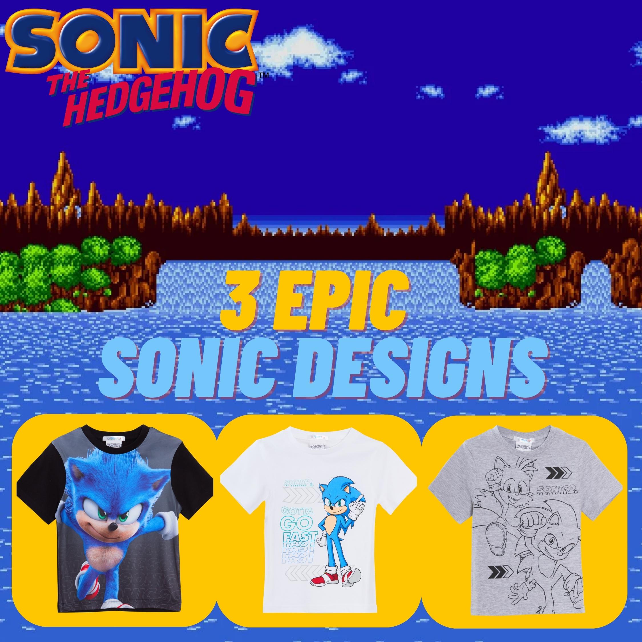 Boys 3 Pack Sonic The Hedgehog T-Shirts Kids Sega Tails Dress Up Tops Gamer Tees - Picture 26 of 55