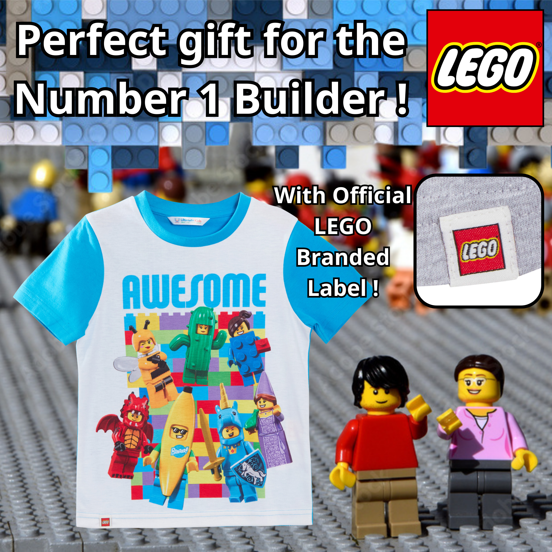 Kids 3 Pack Lego T-Shirts Boys Girls Official Lego Multipack Tops Summer Tees 