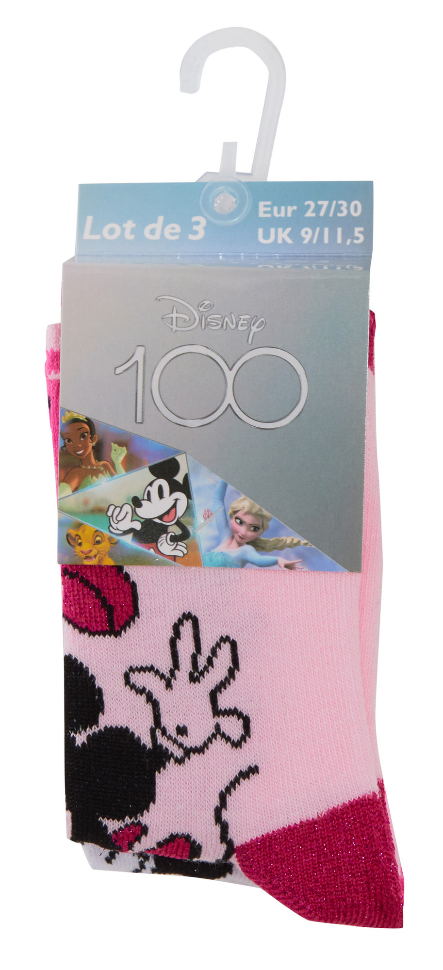 Minnie Mouse 3 Pack Socks Girls Disney Classics 100 Years Multipack Ankle Socks - Picture 20 of 34