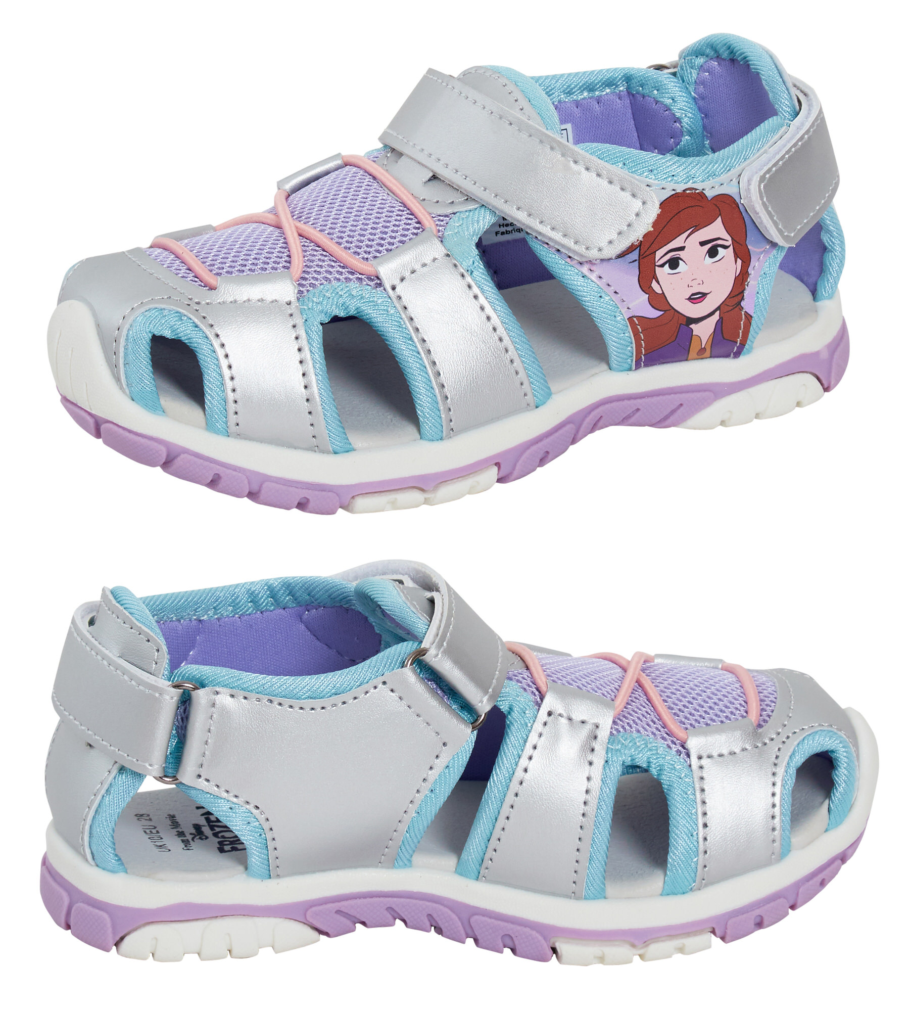Disney Frozen Sandals Kids Elsa Anna Closed Toe Sport Sandal Walking Summer Shoe