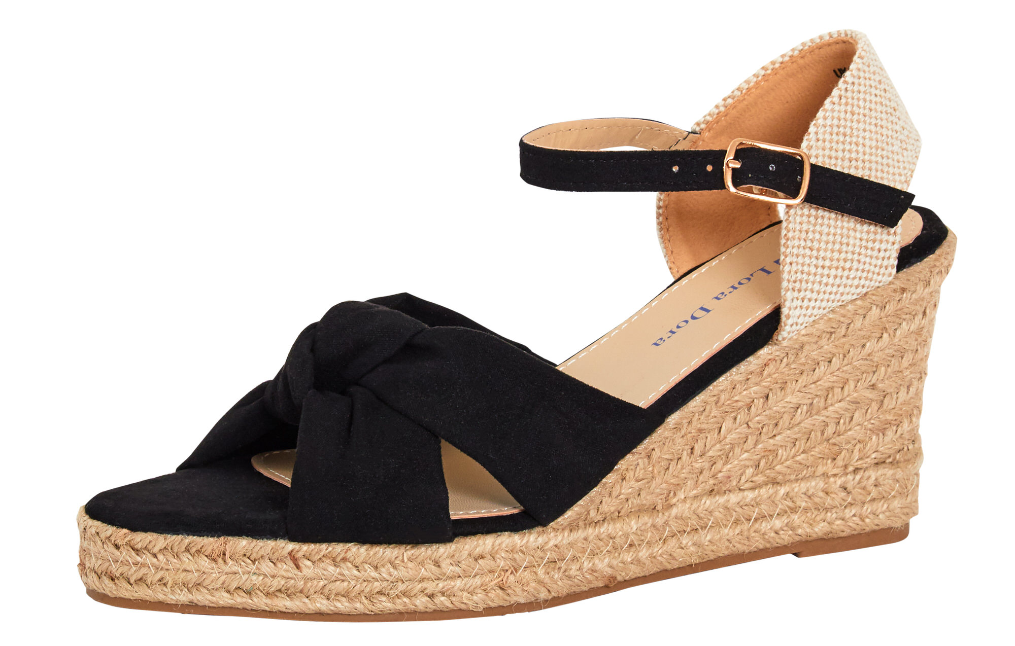 Womens Open Toe Wedge Sandals Espadrille Wedges Strappy Hessian Ankle Wrap Shoes