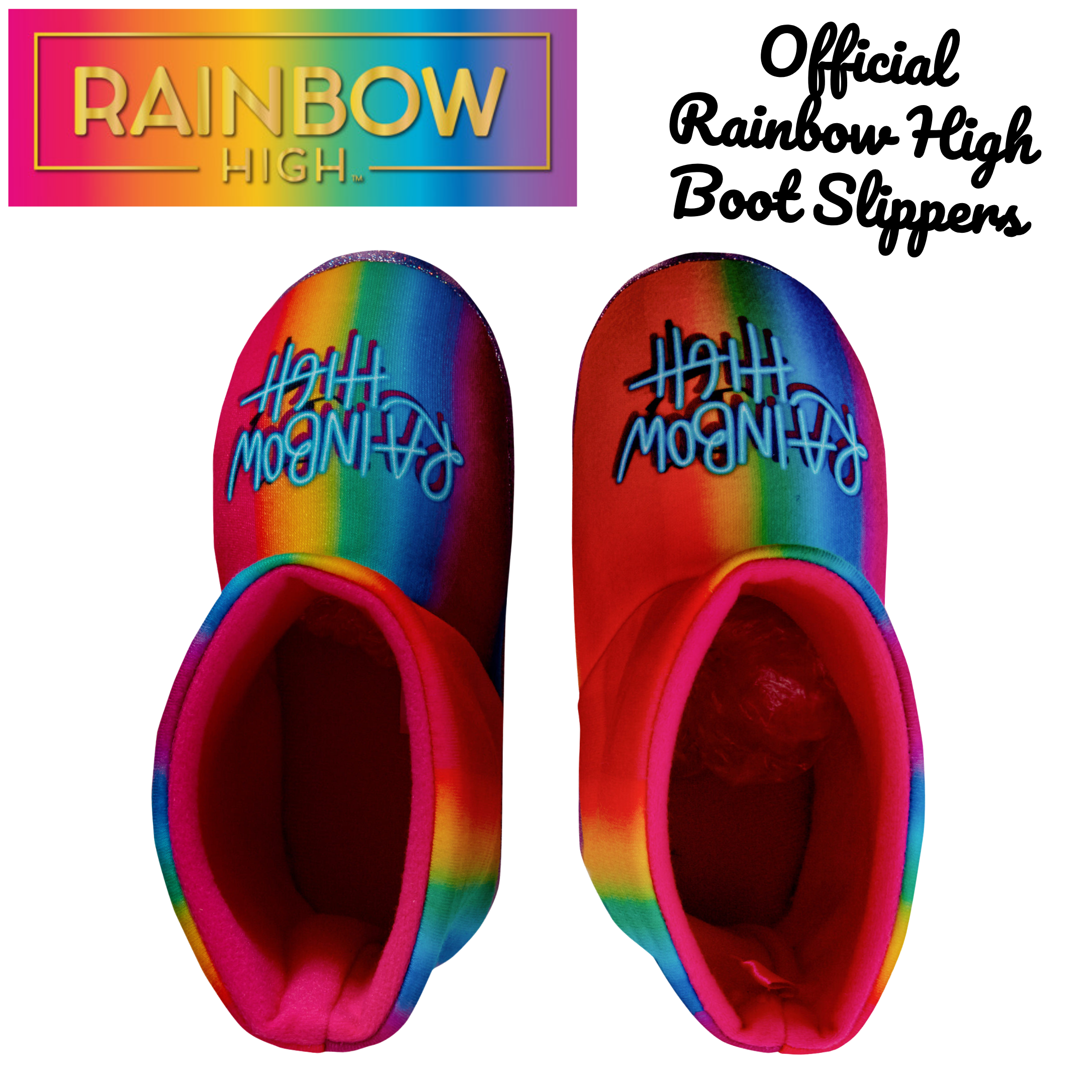 Girls Rainbow High Slipper Boots For Kids Slippers Fleece Booties House Shoes - Picture 17 of 27
