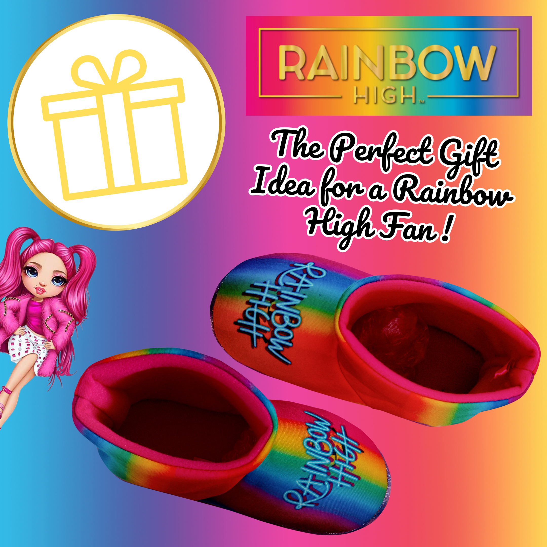 Girls Rainbow High Slipper Boots For Kids Slippers Fleece Booties House Shoes - Picture 19 of 27