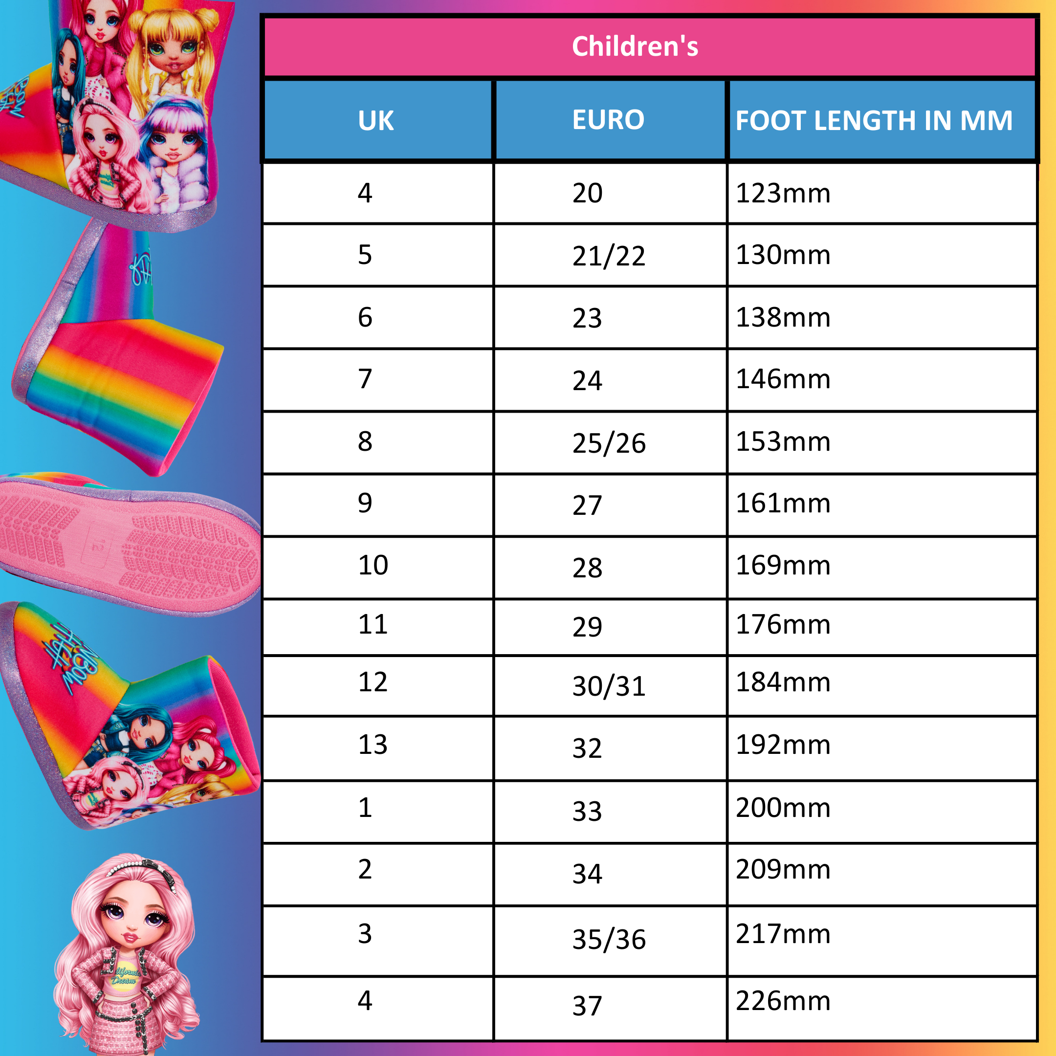 Girls Rainbow High Slipper Boots For Kids Slippers Fleece Booties House Shoes - Picture 22 of 27