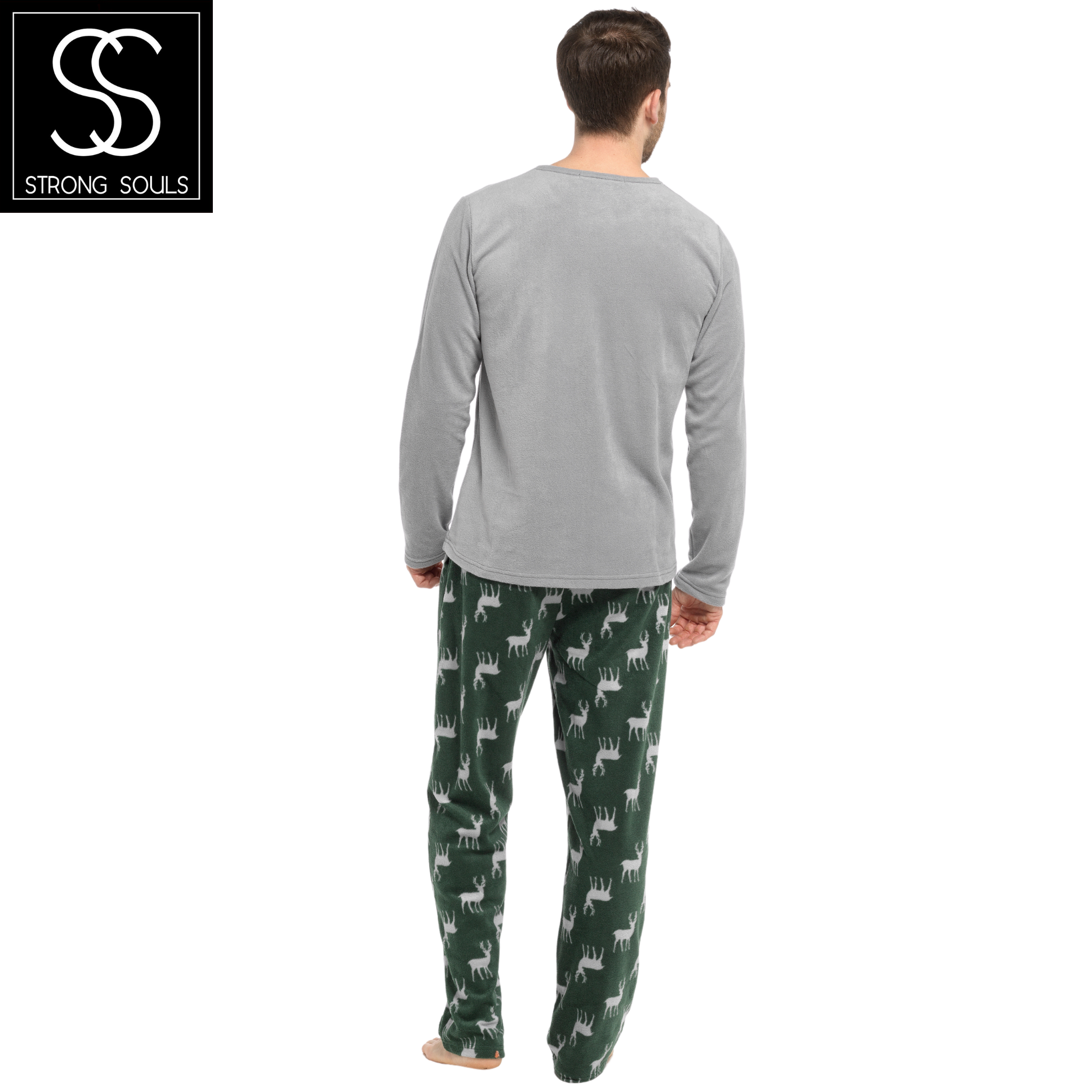Mens 2 Piece Luxury Full Length Pyjamas Set Gents Boys Pjs Pj's Xmas Gift Size - Picture 9 of 55
