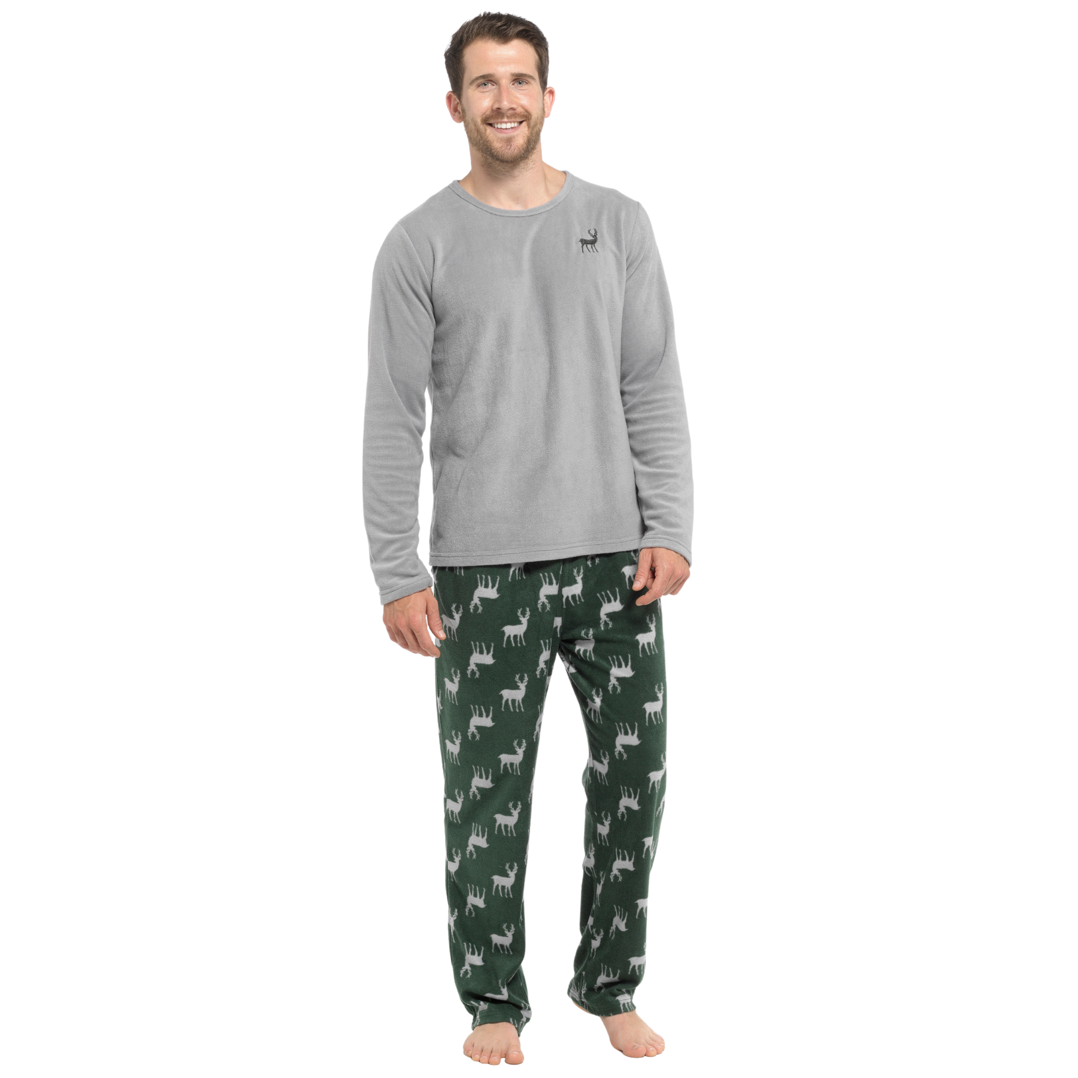 Mens 2 Piece Luxury Full Length Pyjamas Set Gents Boys Pjs Pj's Xmas Gift Size - Picture 15 of 55