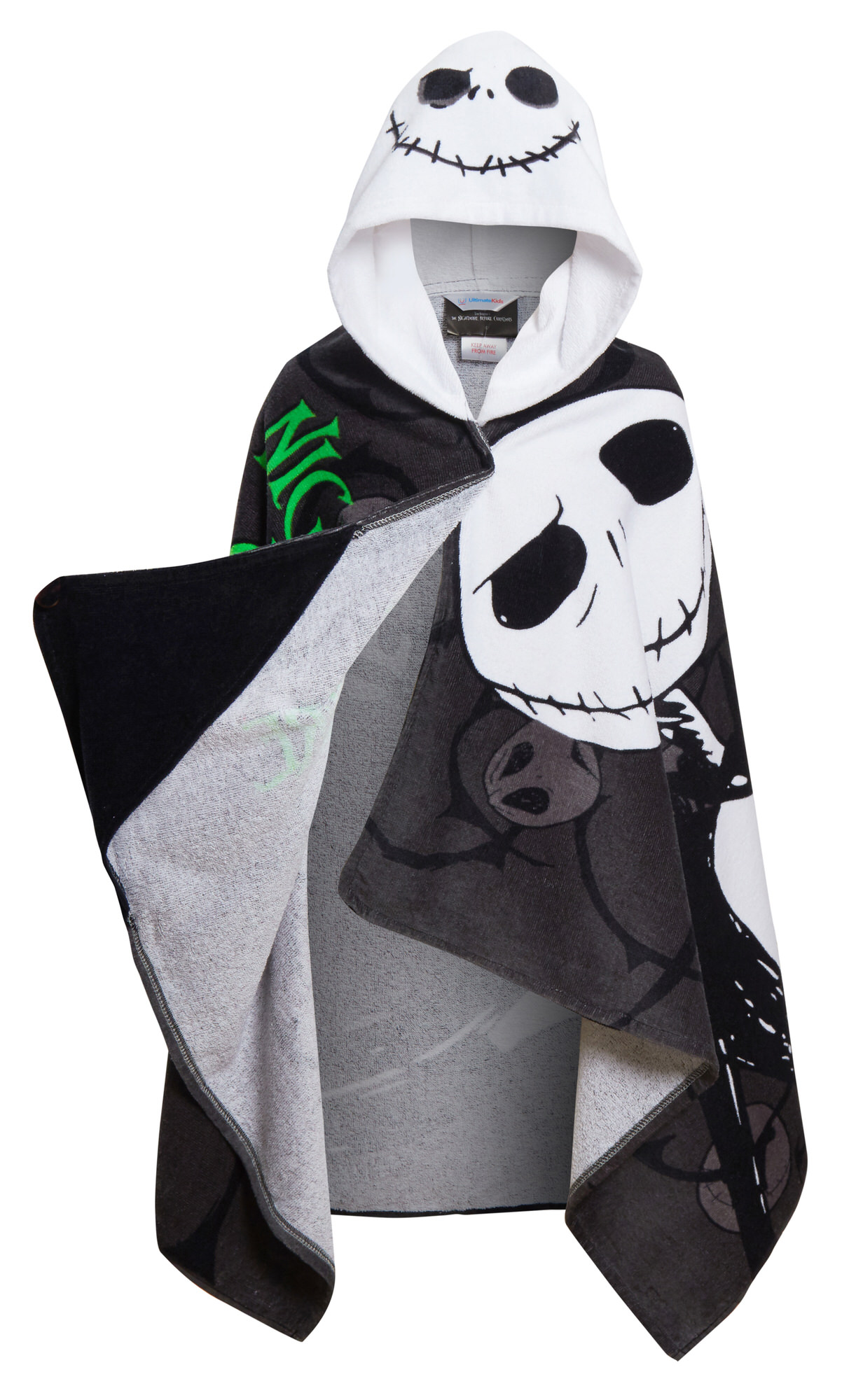 Nightmare Before Christmas Hooded Towel Poncho Beach Bath Towel Swimming Wrap - Picture 10 of 16