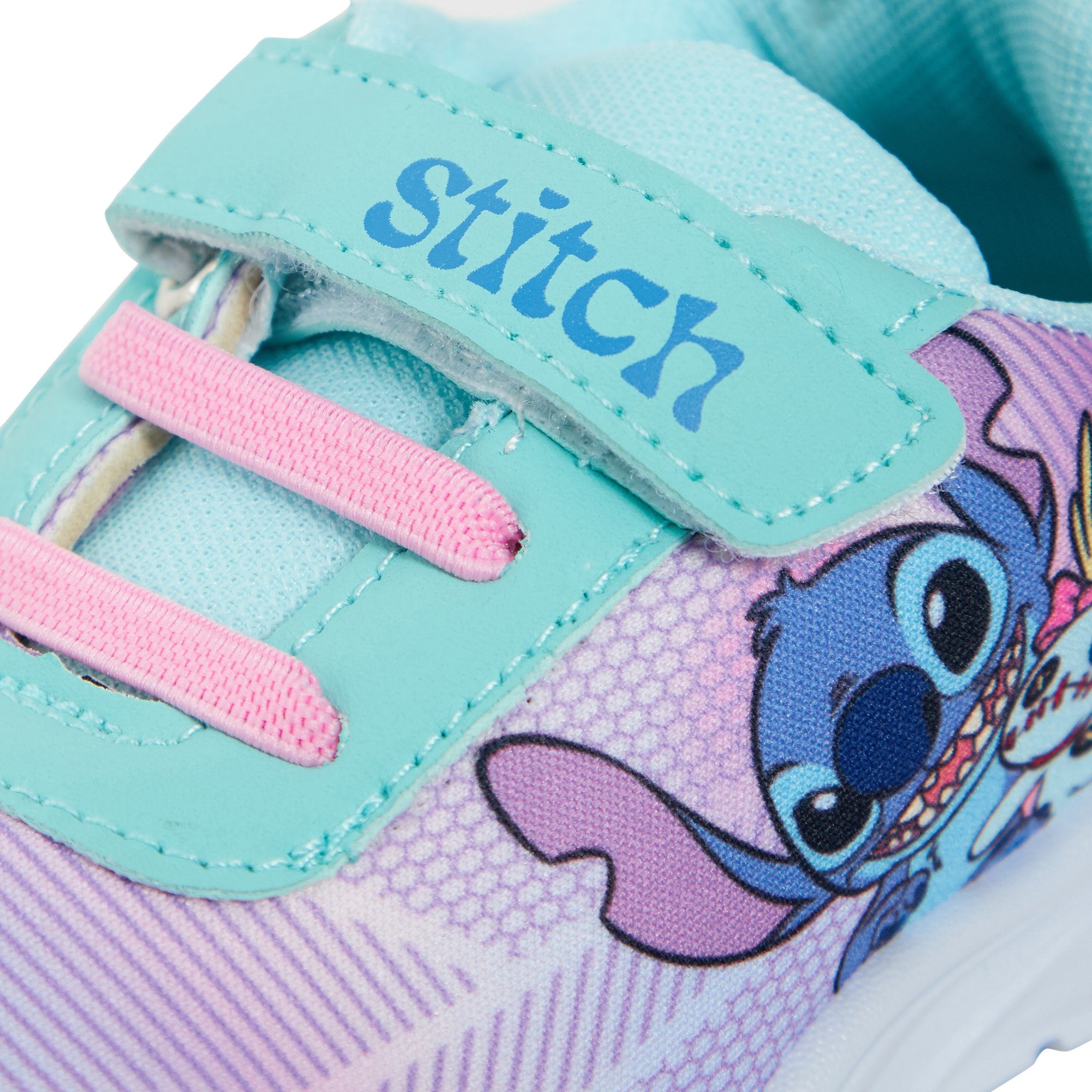 Girls Disney Stitch Light Up Trainers Kids Stitch Easy Touch Fasten Sports Shoes - Picture 14 of 23