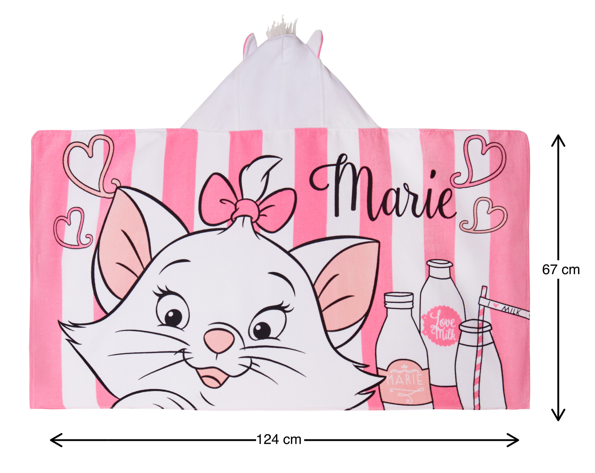 Disney Marie Hooded Towel Girls Poncho Aristocats Bath Beach Towel Swimming Wrap - Picture 10 of 10