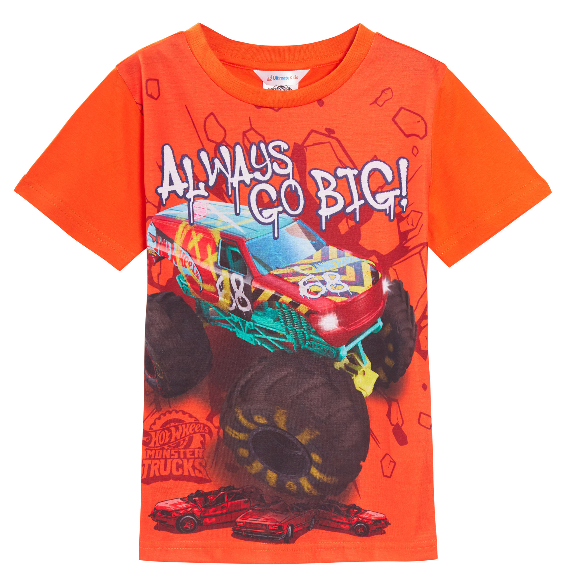 Boys 3 Pack Monster Trucks T-Shirts Kids Hot Wheels Multipack Short Summer Tees - Picture 20 of 21
