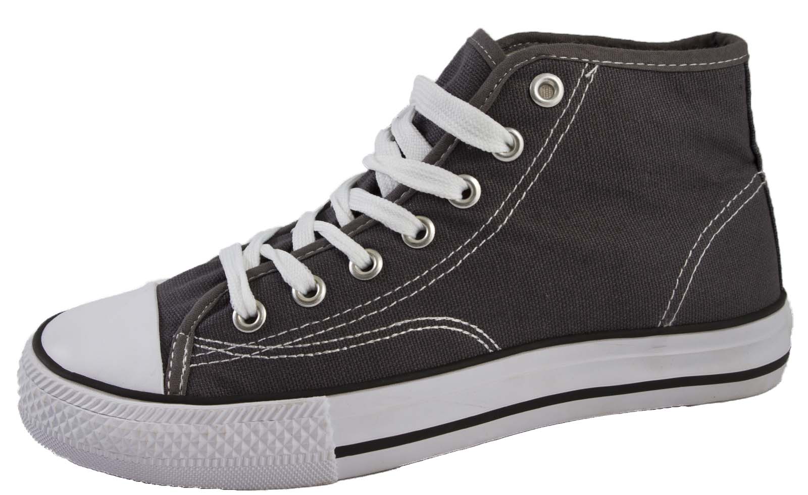 Mens Womens Canvas Shoes Hi Tops Lace Up Pumps Ankle Boots Sports Trainers Size