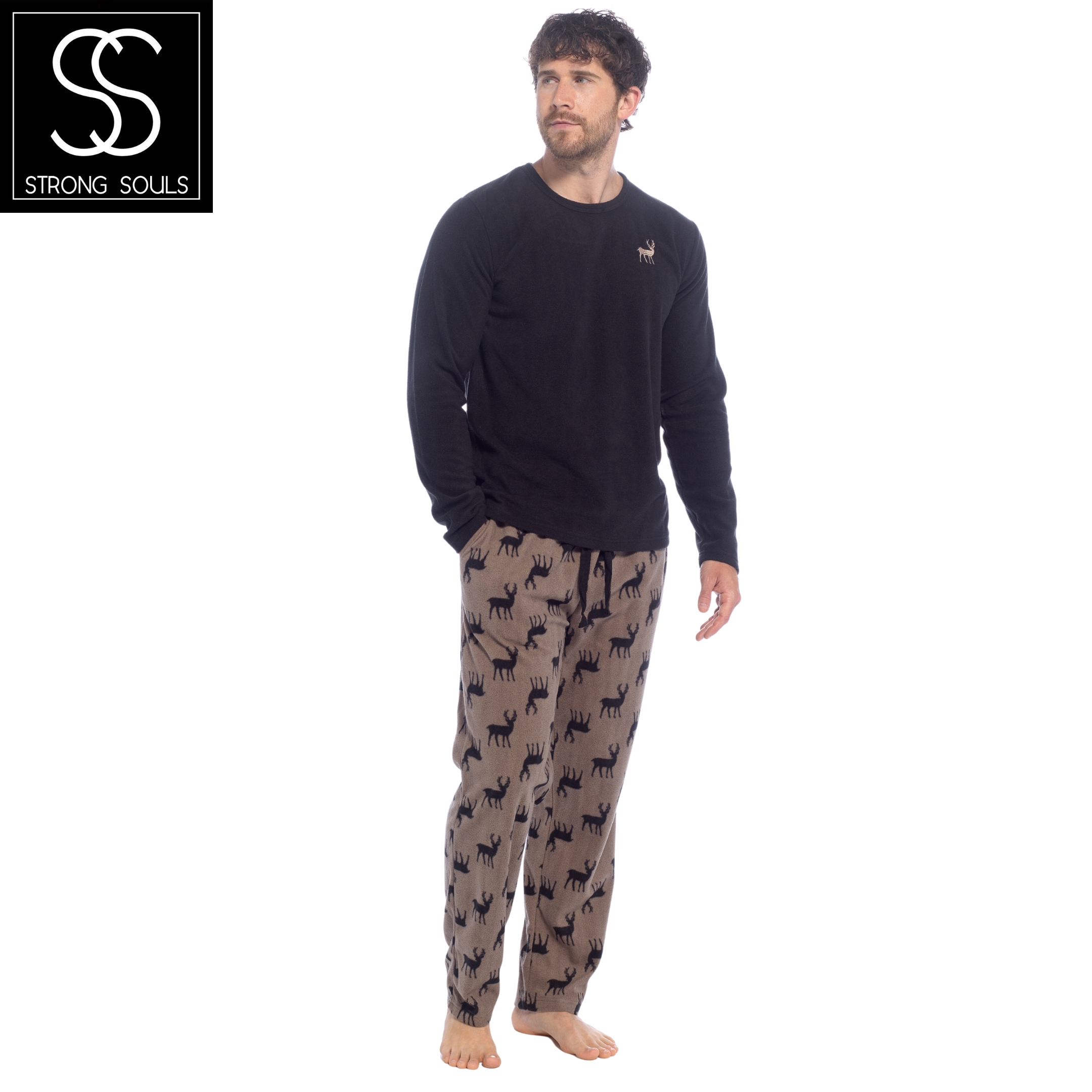 Mens 2 Piece Luxury Full Length Pyjamas Set Gents Boys Pjs Pj's Xmas Gift Size - Picture 29 of 55