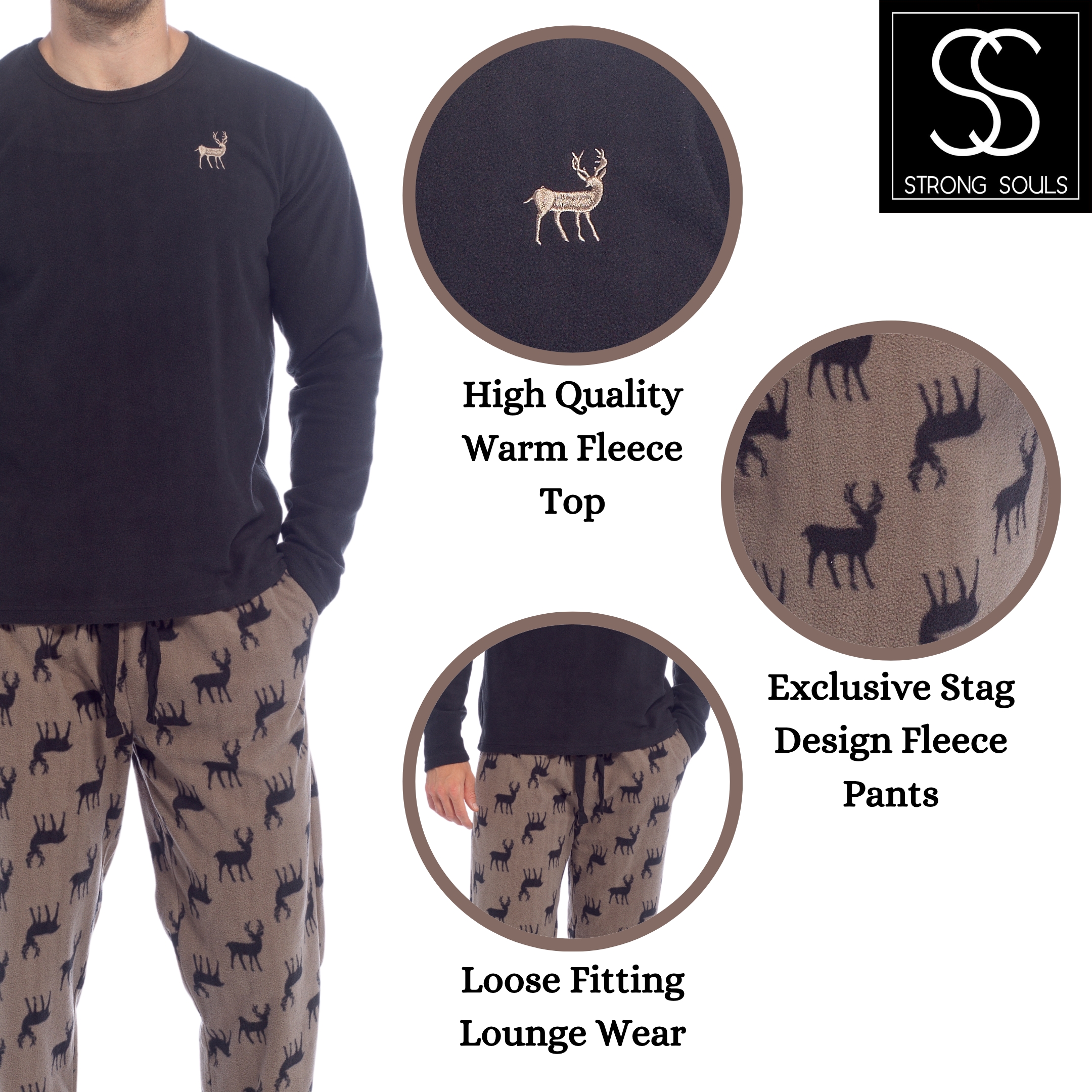 Mens 2 Piece Luxury Full Length Pyjamas Set Gents Boys Pjs Pj's Xmas Gift Size - Picture 31 of 55