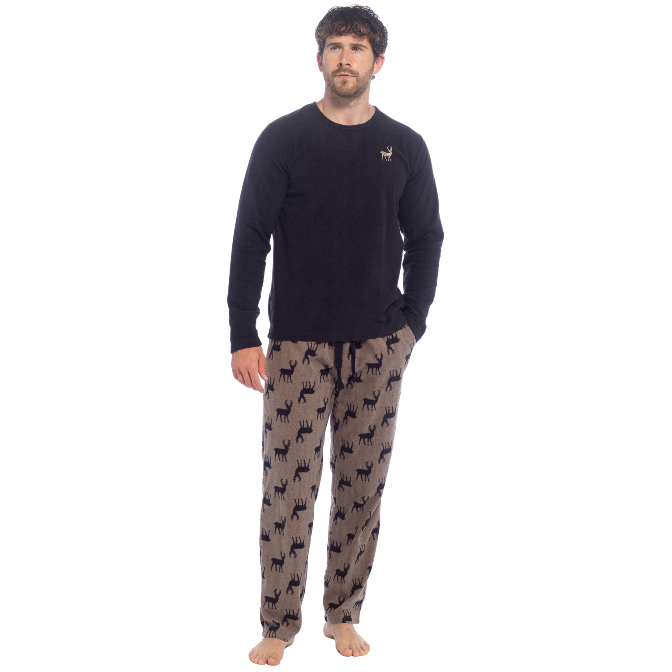 Mens 2 Piece Luxury Full Length Pyjamas Set Gents Boys Pjs Pj's Xmas Gift Size - Picture 27 of 55