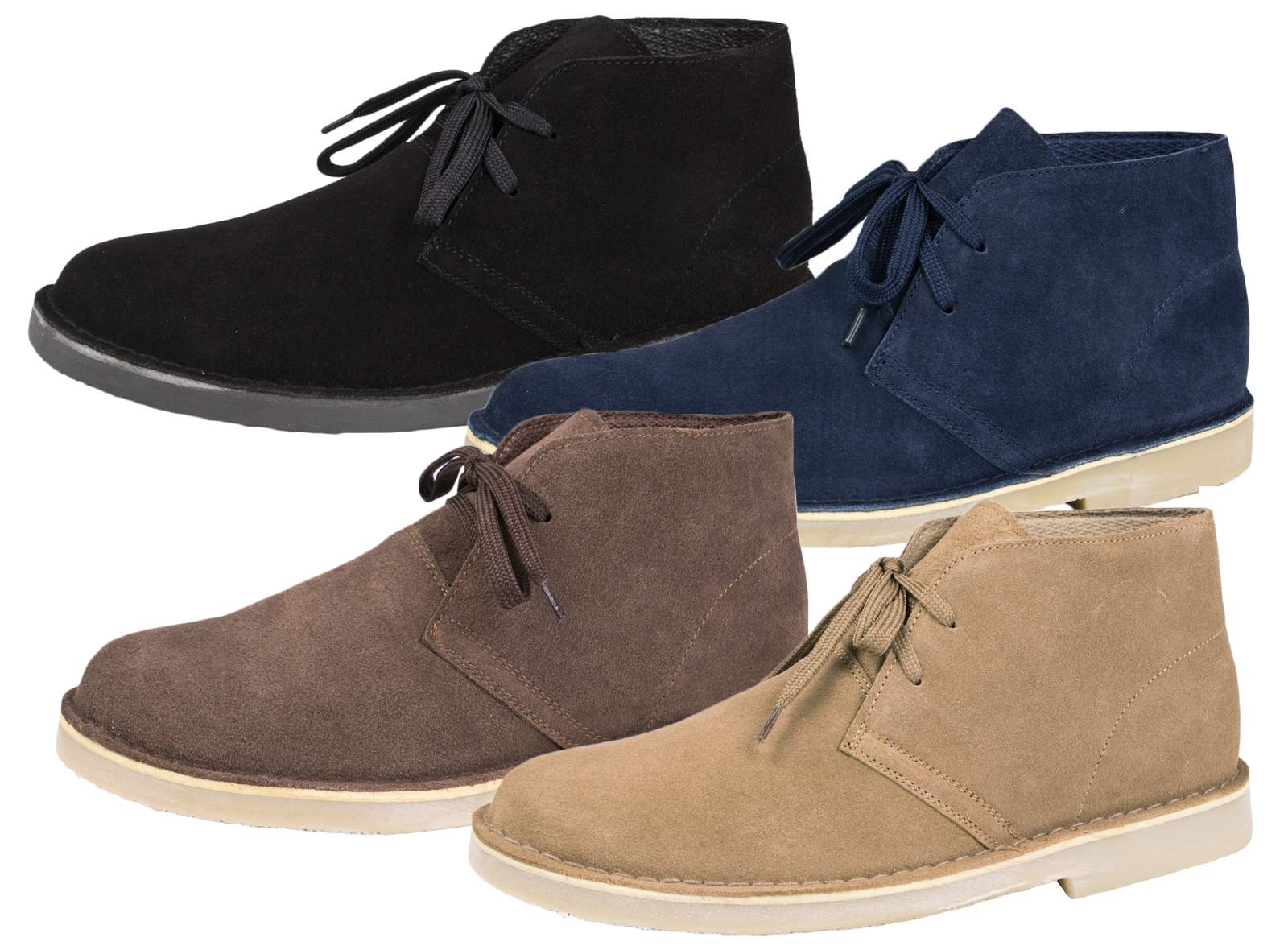 MENS BOYS FULL SUEDE LEATHER LACE UP DESERT BOOTS ANKLE DESERT SHOES ...