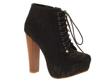 WOMENS LADIES LACE UP PLATFORM WOODEN BLOCK HIGH HEEL BOOTIES ANKLE BOOTS SZ 3-8 - Picture 37 of 108