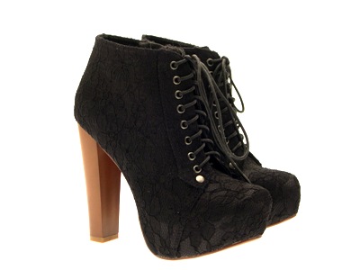 WOMENS LADIES LACE UP PLATFORM WOODEN BLOCK HIGH HEEL BOOTIES ANKLE BOOTS SZ 3-8 - Picture 38 of 108