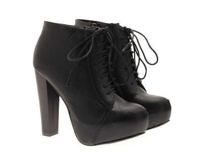 WOMENS LADIES LACE UP PLATFORM WOODEN BLOCK HIGH HEEL BOOTIES ANKLE BOOTS SZ 3-8 - Picture 55 of 108