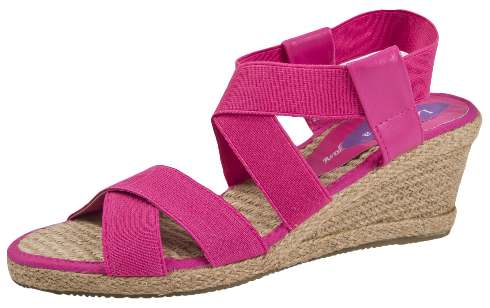 WOMENS ELASTIC STRAPPY WEDGE PLATFORM HESSIAN WEDGES LADIES SHOES ...