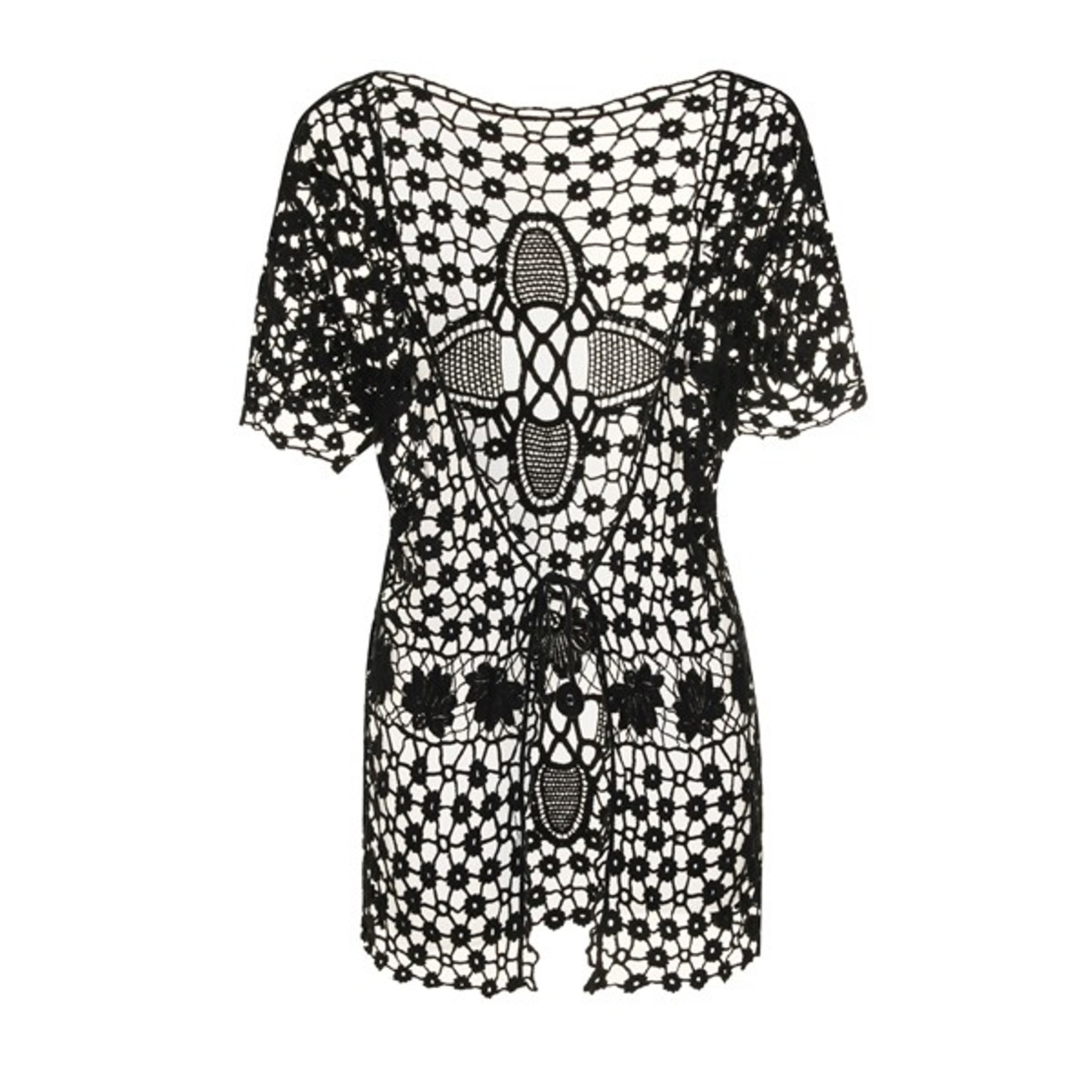 Womens Cotton Knitted Jacket Cover Up Ladies Crochet Beach Summer Holiday Top - Picture 6 of 11